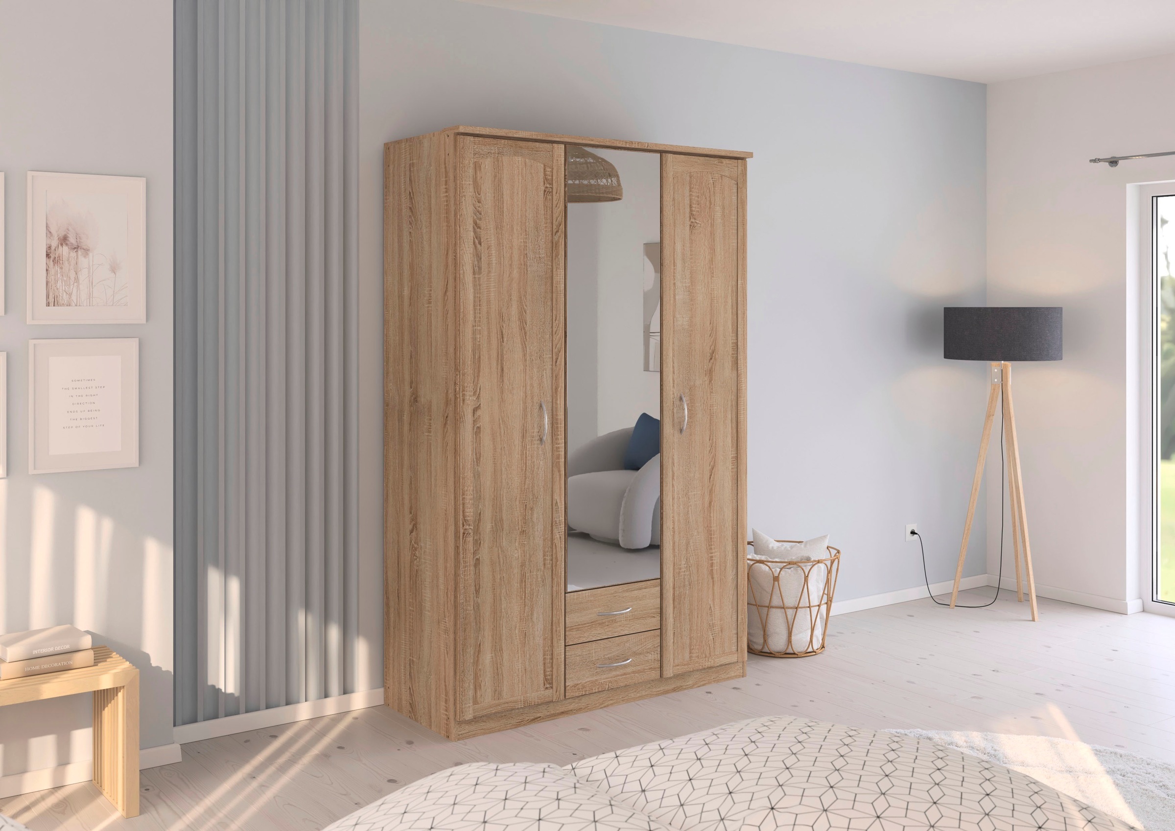 rauch Kleiderschrank »Schrank Garderobe Garderobenschrank Putzschrank Wäscheschrank TORRENT« Breiten 91/136/181 cm, Höhe 210 cm,  optional Aussenschubladen und Spiegel, viel Stauraum MADE IN GERMANY