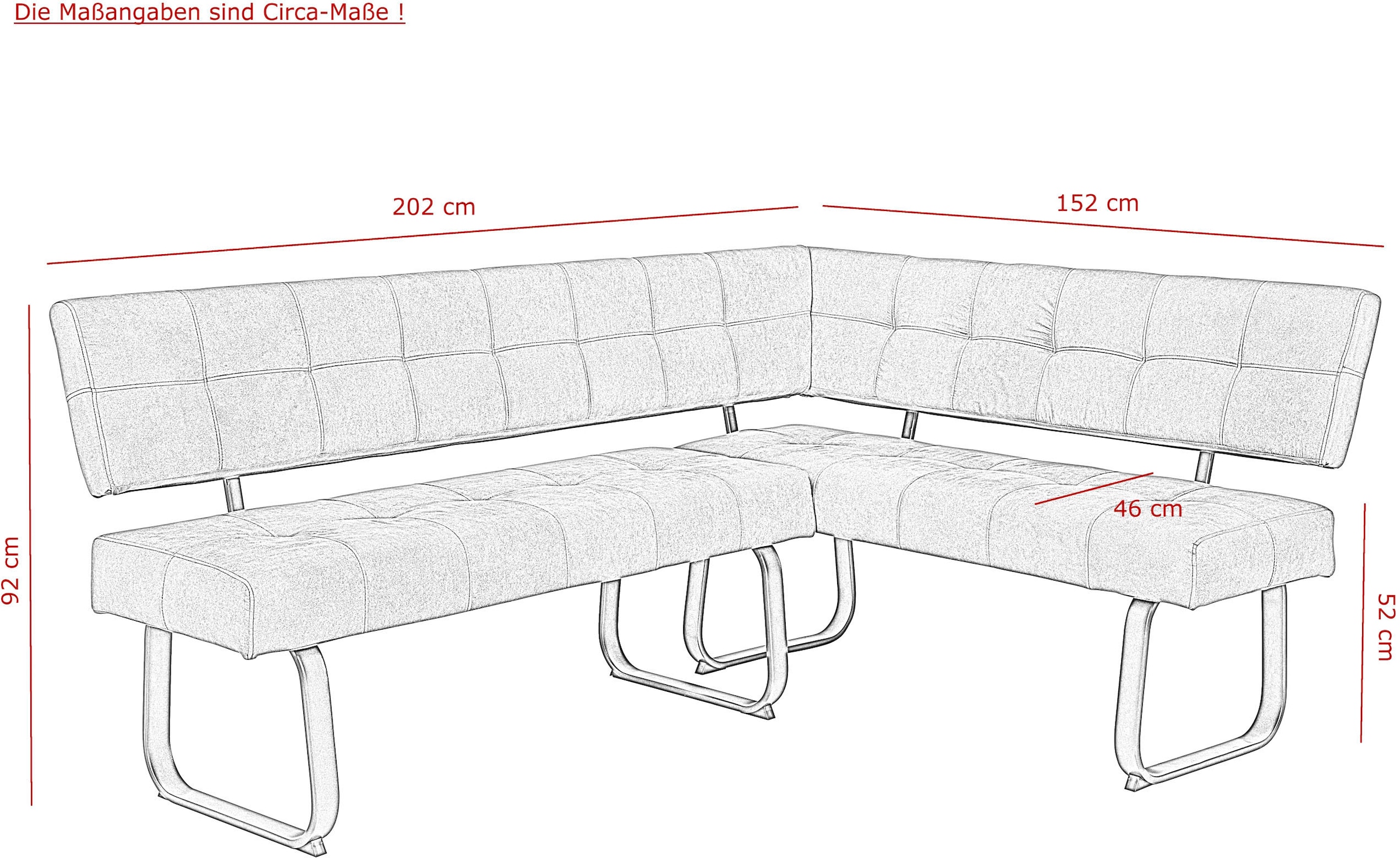 HELA Essgruppe »RUHR« 4 Stk. tlg. Kufentisch 140x90 cm, Schwingstuhl und Bank mit Federkorb, Komfortsitz