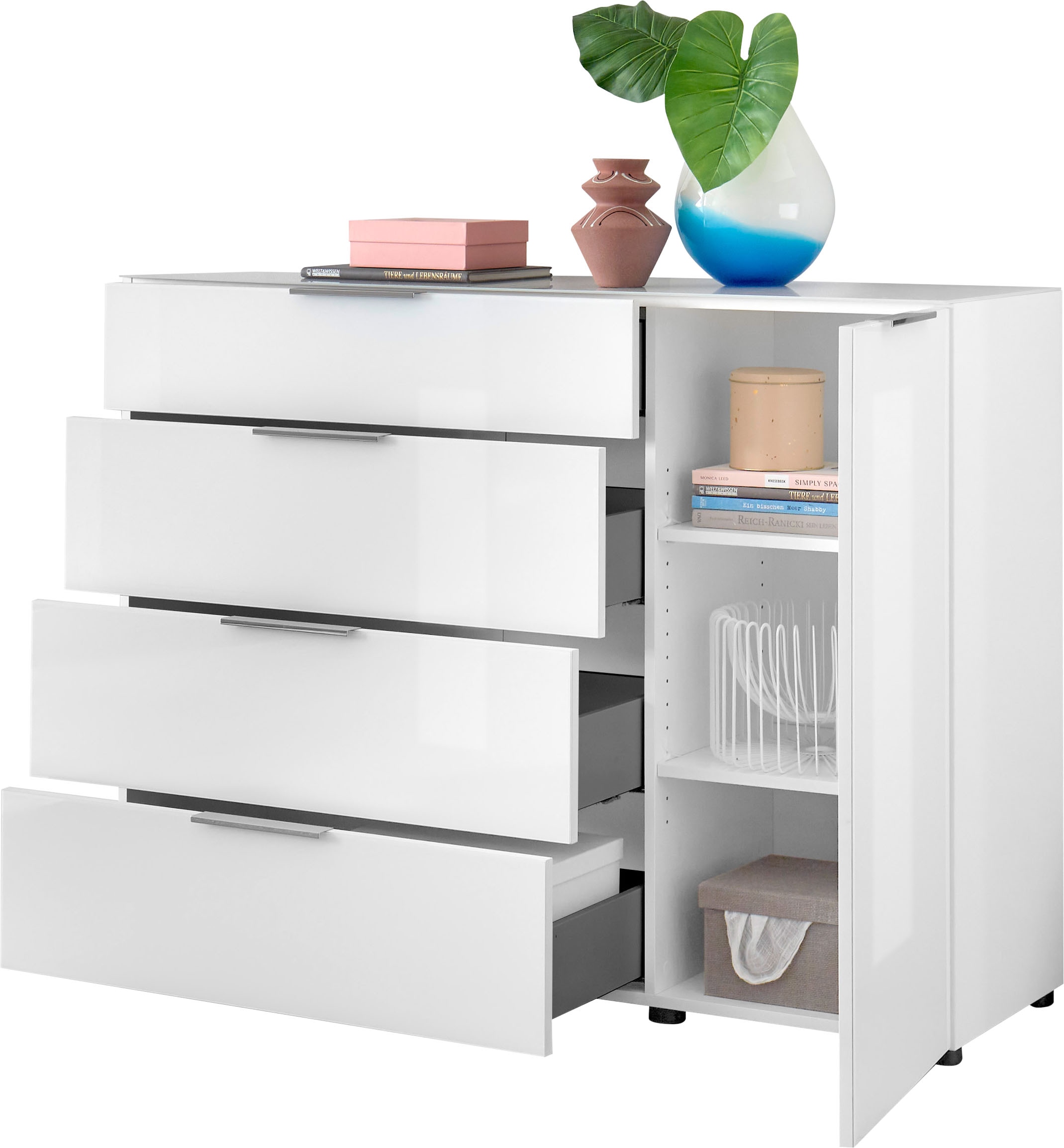 HBZ Kommode »Santorin, BxHxT 135x99x40 cm« 1 Stk. tlg. Breite 135cm, Softclose für Türen und Schubkästen, Melaminbeschichtung