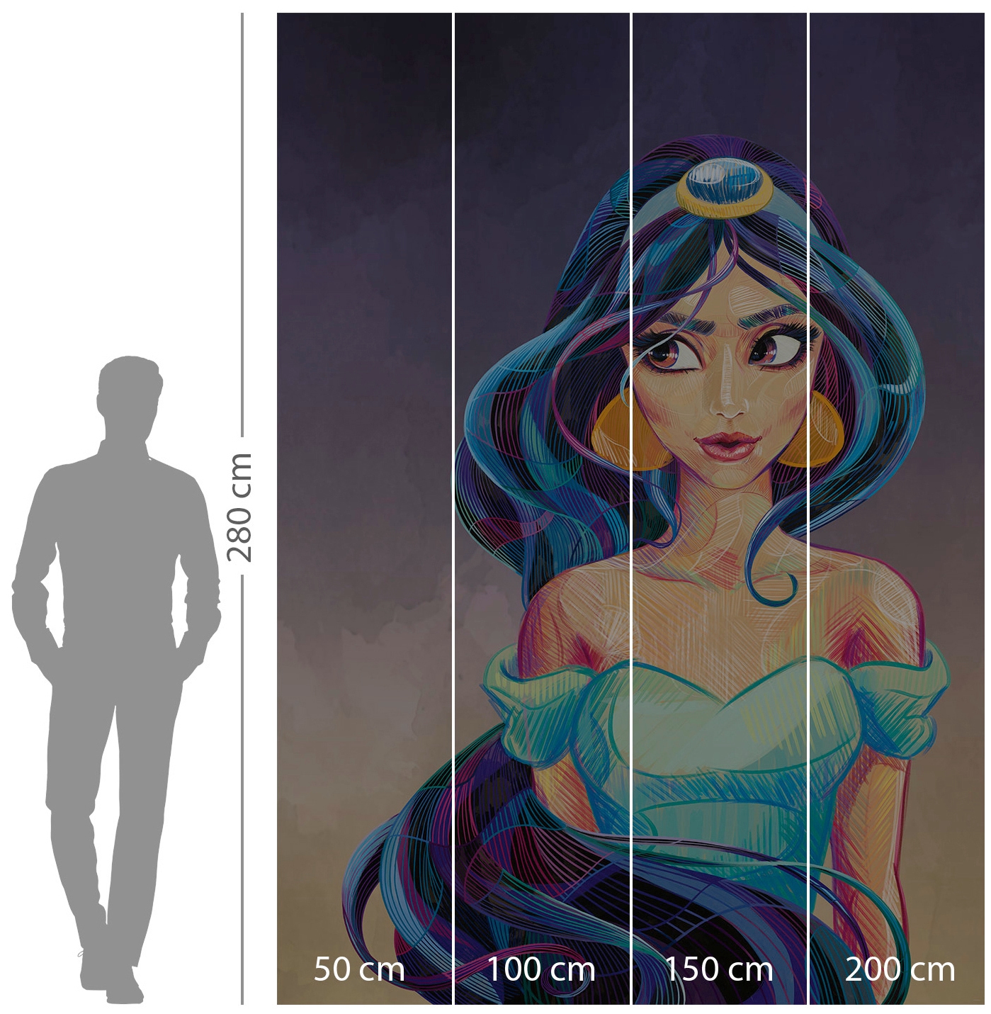 Komar Vliestapete »Digitaldruck Vlies -  Fascinating Jasmin - Grösse 200 x 280 cm« bedruckt glatt Kinderzimmer