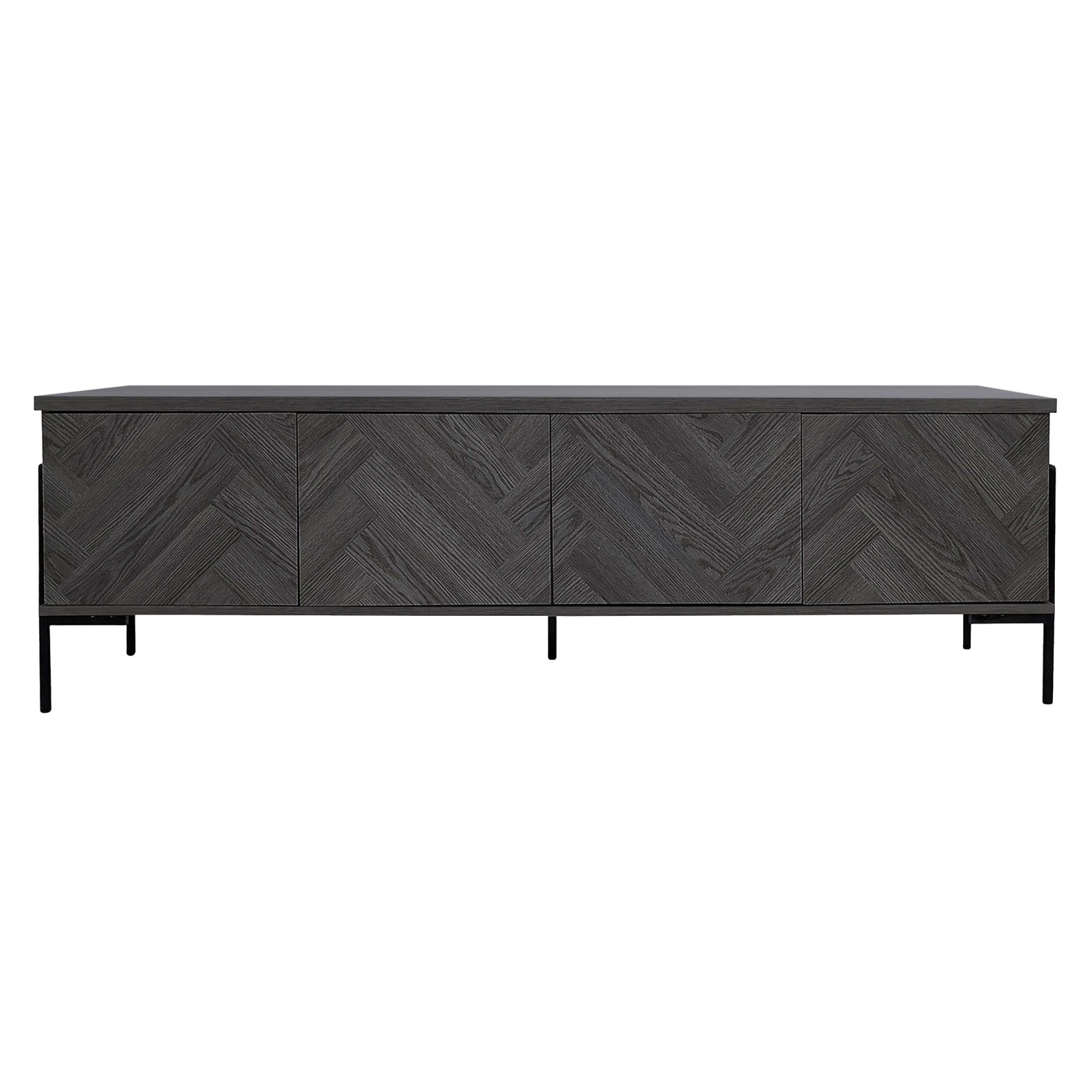 GOODproduct Table basse »Eadwine« TV-Kommode, Push-to-open, Türen mit Fischgräten Muster, Breite 175 cm