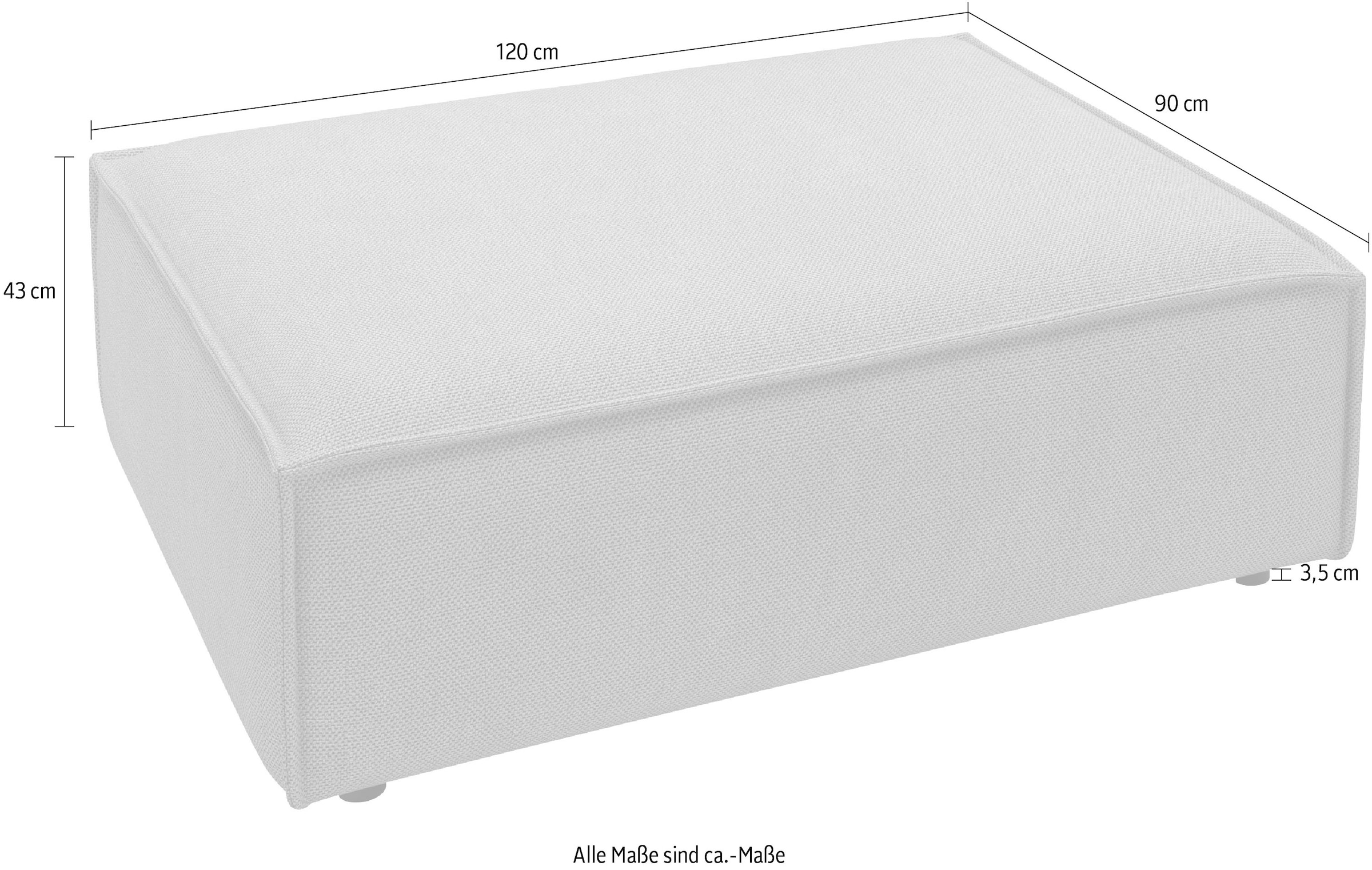 Home affaire Polsterhocker »Watertown, XXL Hockerbank passend zum Sofa - ideal als Beistellmodul« erweiterbare Hockerbank mit weicher Polsterung, Japandi Design
