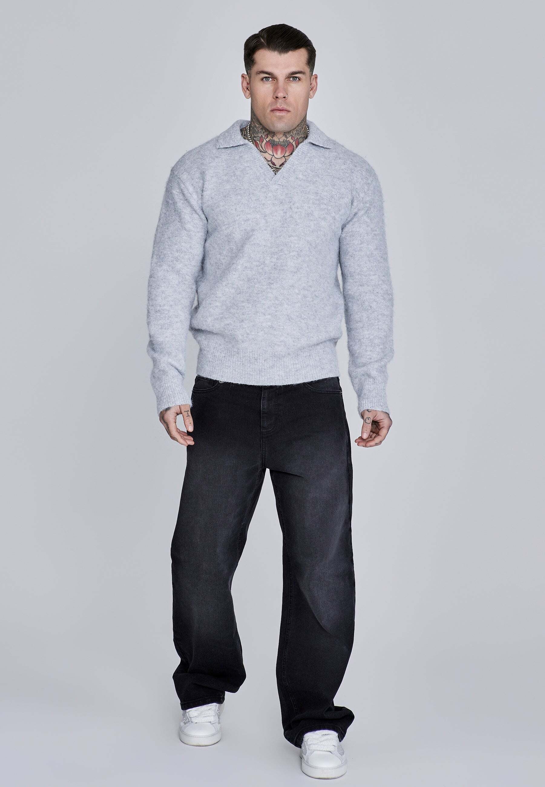 Siksilk Pull en tricot »Siksilk Pullover Knitted Polo Sweater«
