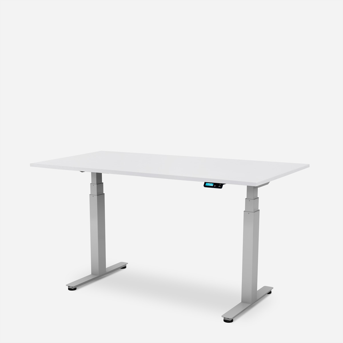   »WRK21 Schreibtisch Work 140 x 80 cm, Höhenverstellbar, Weiss Uni / Grau« ()