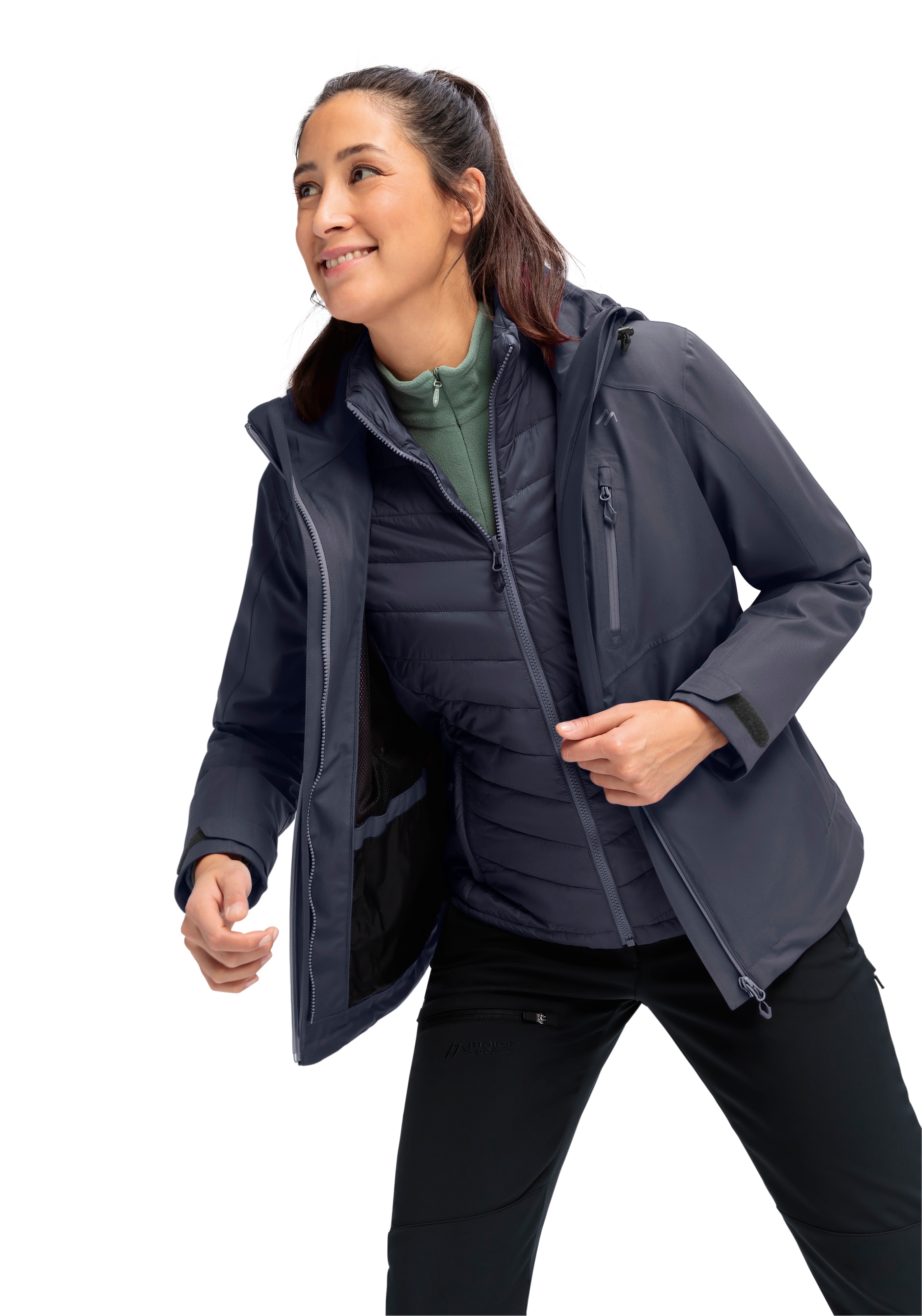 Maier Sports »Lisbon 3in1« veste femme chaude, veste de pluie matelassée, imperméable et respirante