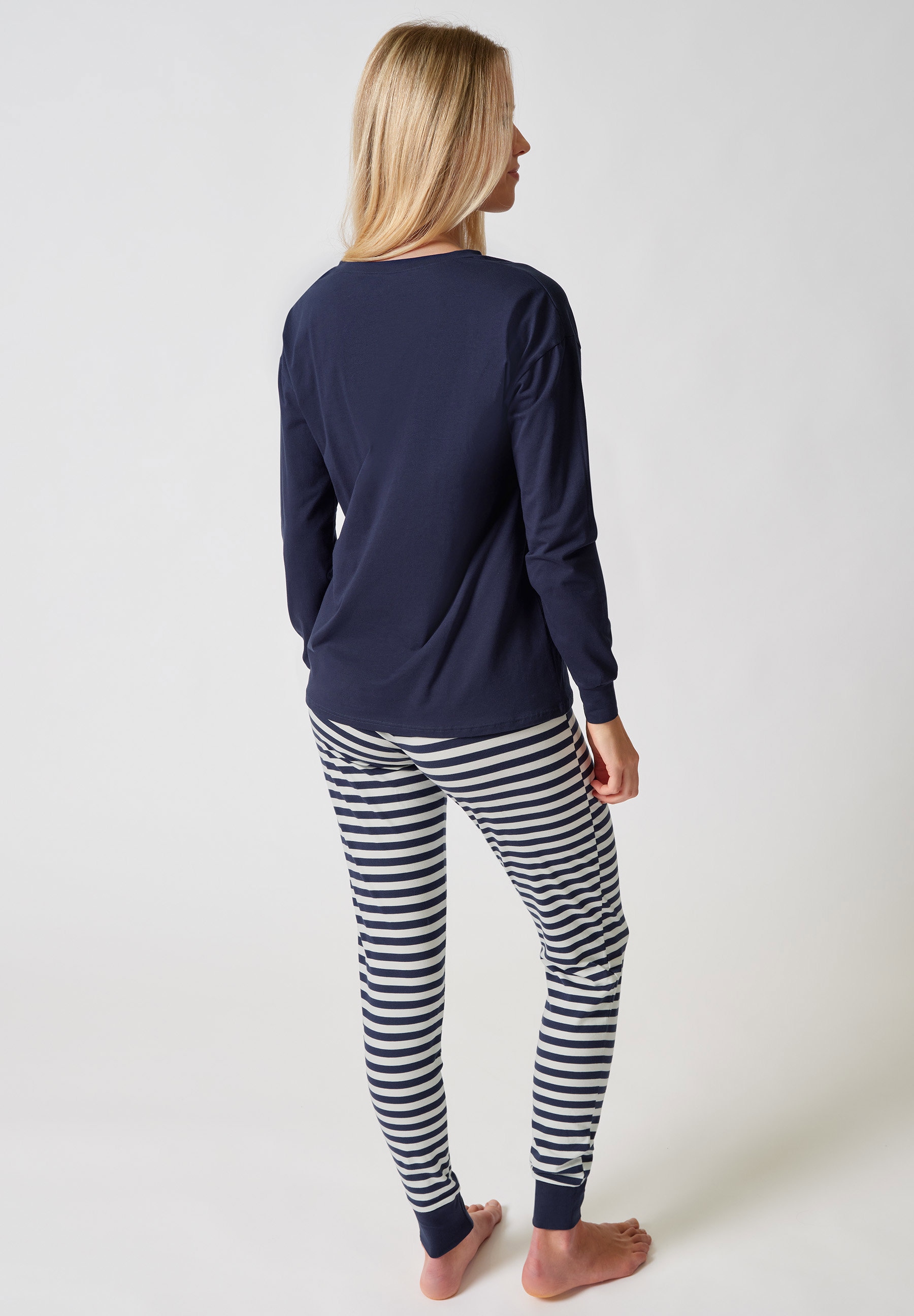 Skiny Pyjama »Night In Mix & Match« 2 pièces avec col rond, manches longues, large bord-côte