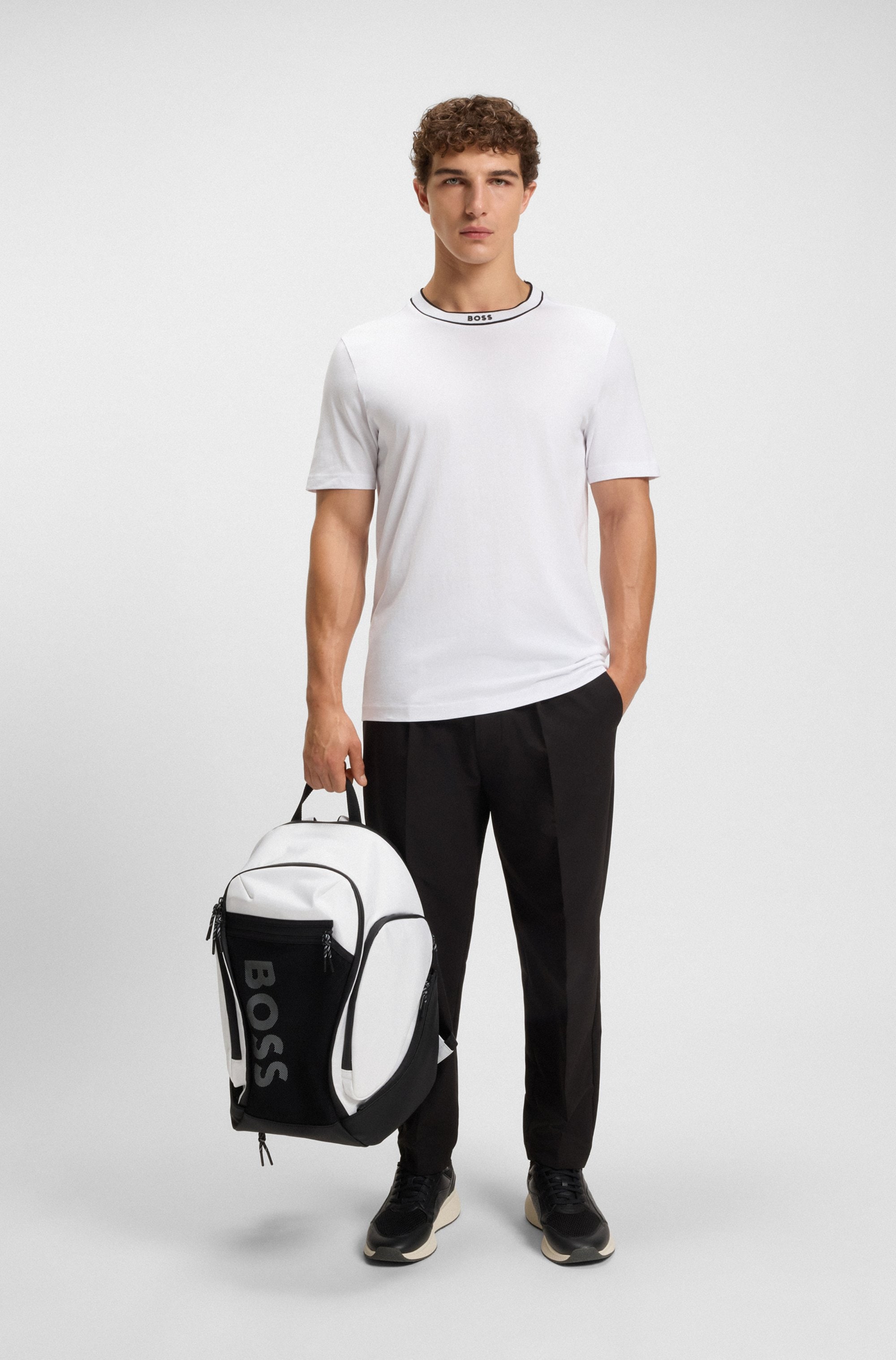 BOSS GREEN T-Shirt »Tee« mit Streifendetail am Ausschnitt