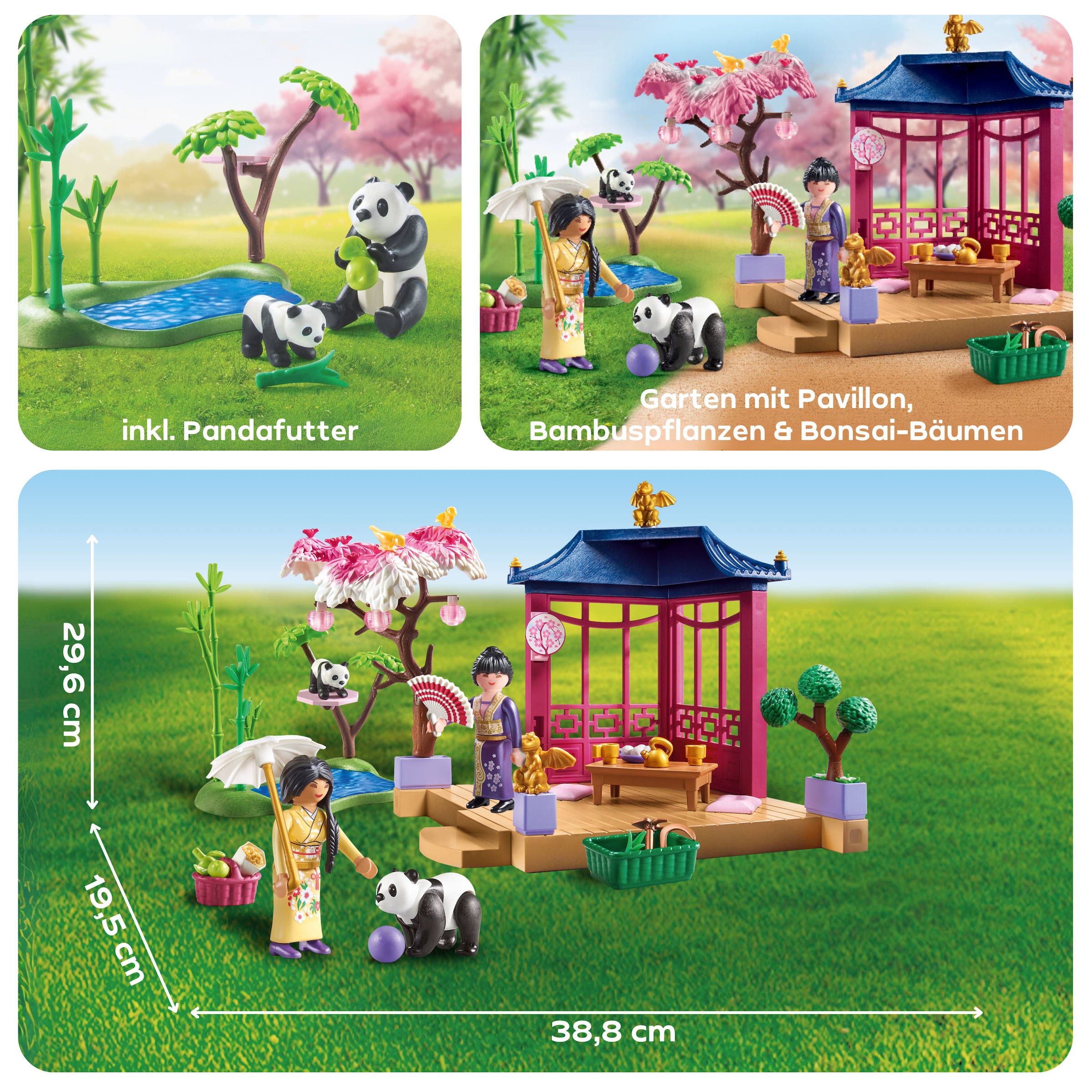 Playmobil® Konstruktions-Spielset »Asiatischer Garten mit Pandafütterung (71762), Playmobil My Life« Made in Europe