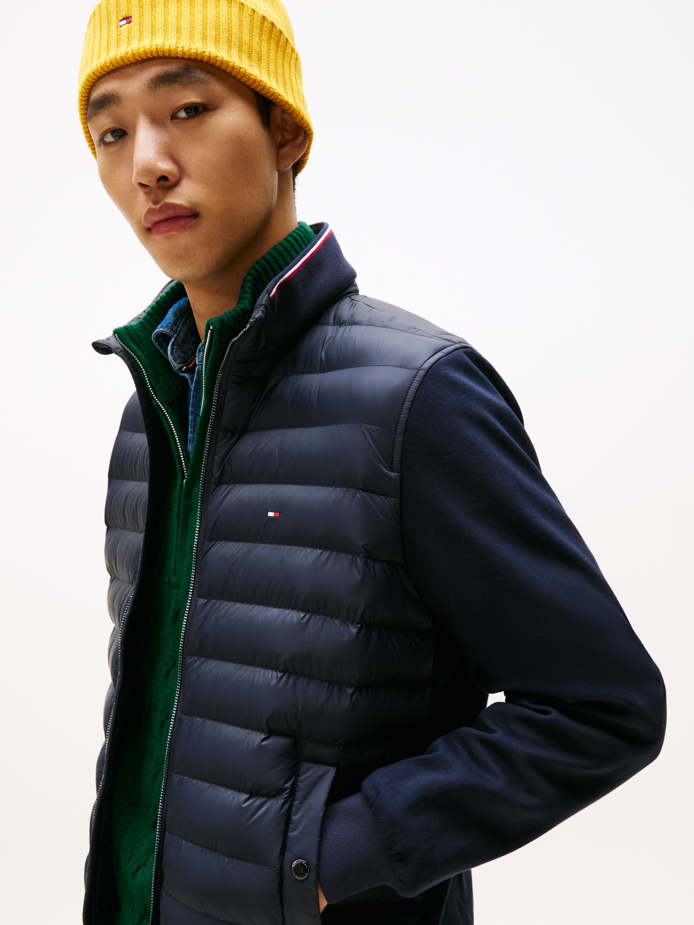 Tommy Hilfiger Steppjacke »MIX MEDIA mit Stehkragen« unifarben, casual, regular fit, Baumwollmix,