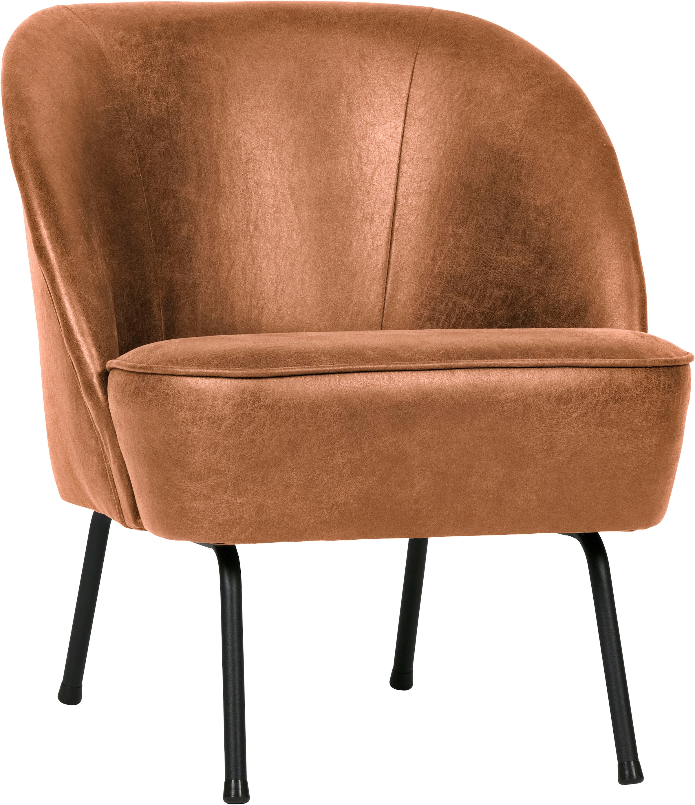 WOOOD Fauteuil »Vogue mit recyceltem Leder und Metallgestell B 57 x T 70 x H 69 cm« Capacité de charge 90 kg, bonne résistance à l'usure, revêtement en poudre