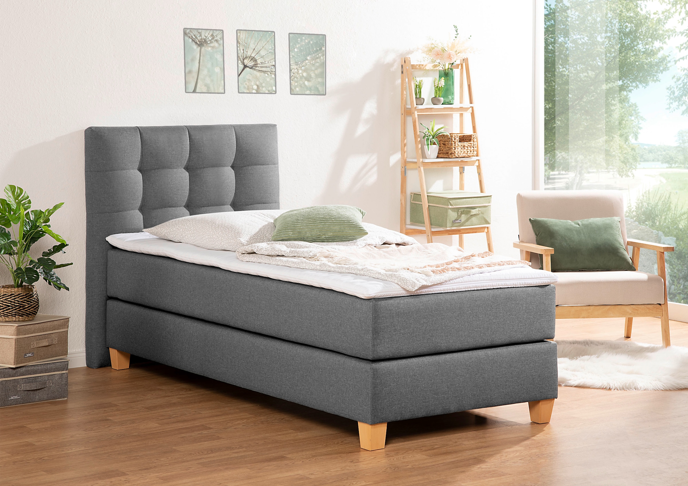 Home affaire Lit boxspring »Moulay« incl. surmatelas, en 3 degrés de fermeté, TFK aussi en fermeté 4