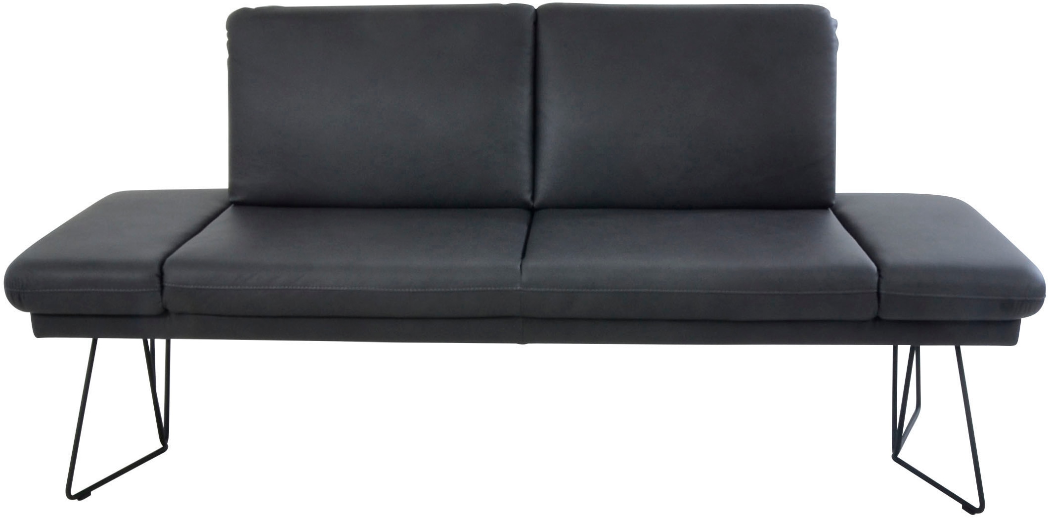 K+W Komfort & Wohnen Banc de salle à manger »Pego Polsterbank« réglage des côtés, au choix en 206 ou 226cm, revêtement cuir véritable