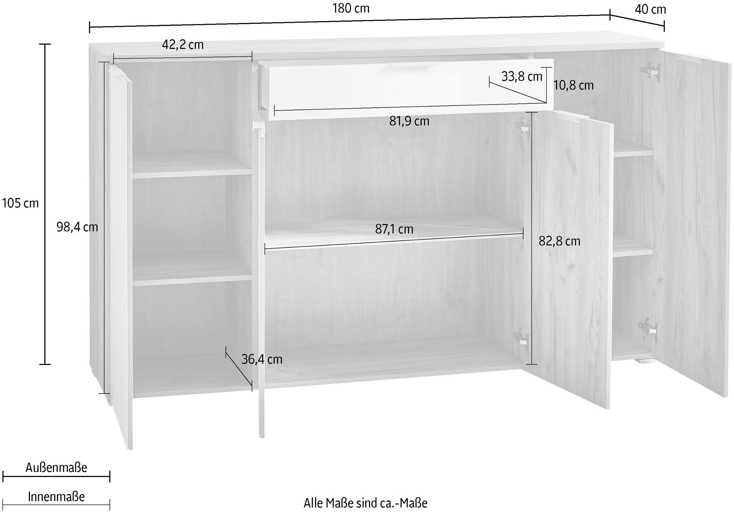 GERMANIA Sideboard »GW-Telde« Breite 180 cm