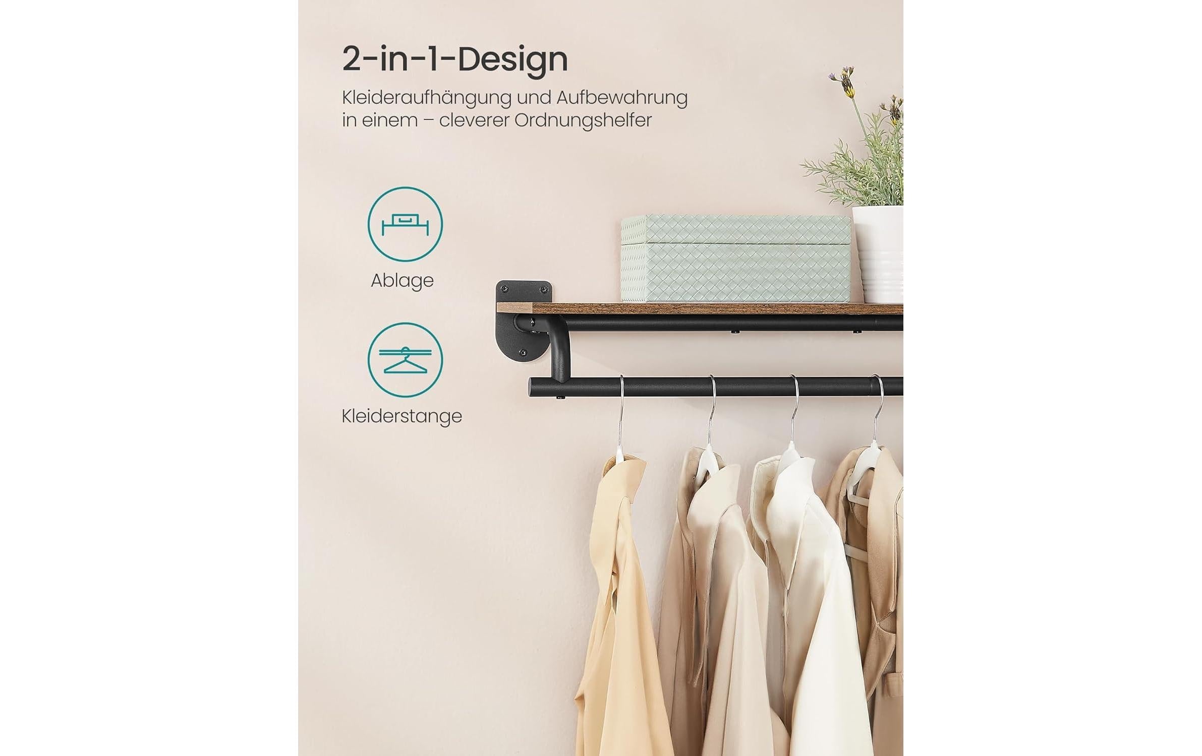 SONGMICS Porte-manteau mural »109 cm x 13,2 cm«