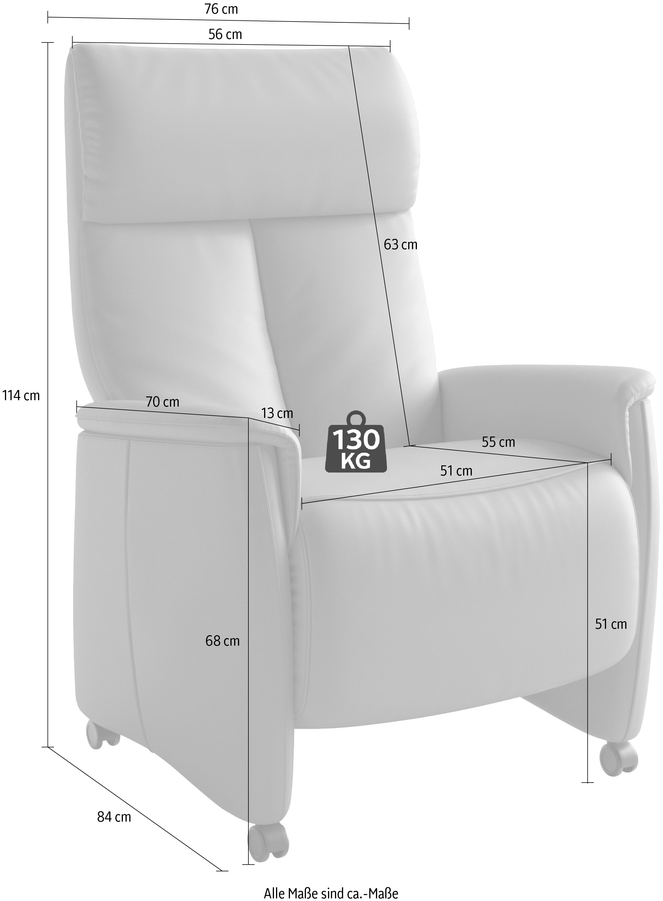 sit&more Fauteuil TV »Cremona Comfort« wahlweise manuell oder elektrischer Funktion mit Akku