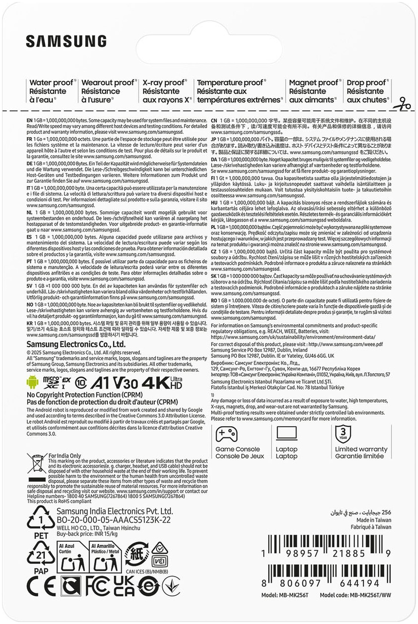 Samsung Carte mémoire »P9 microSD Express« (256 GB 800 MB/s Lesegeschwindigkeit)