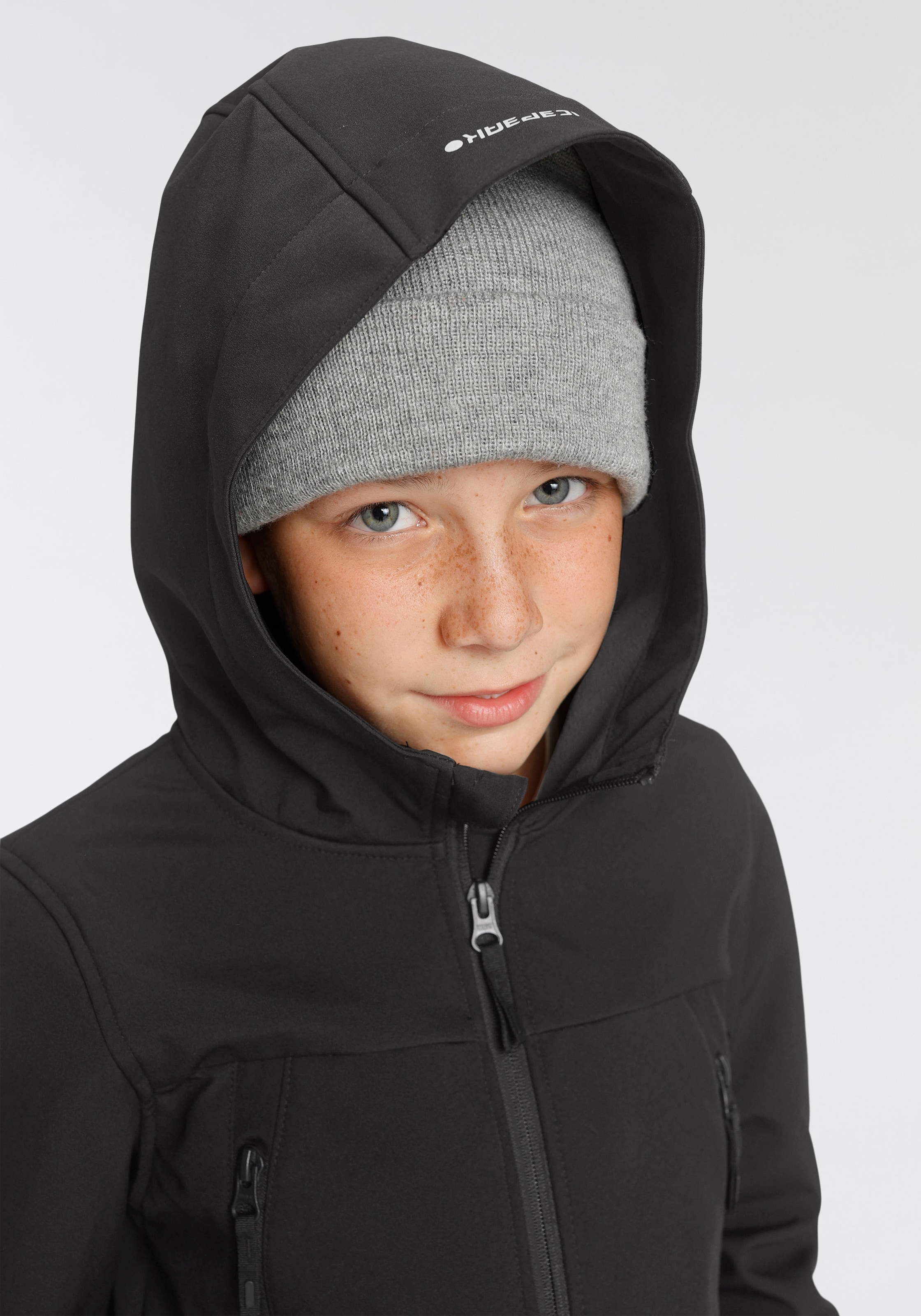 Icepeak Softshelljacke »KONAN JR« 1 Stk. tlg. mit Kapuze aus winddichtem und wasserabweisendem Material