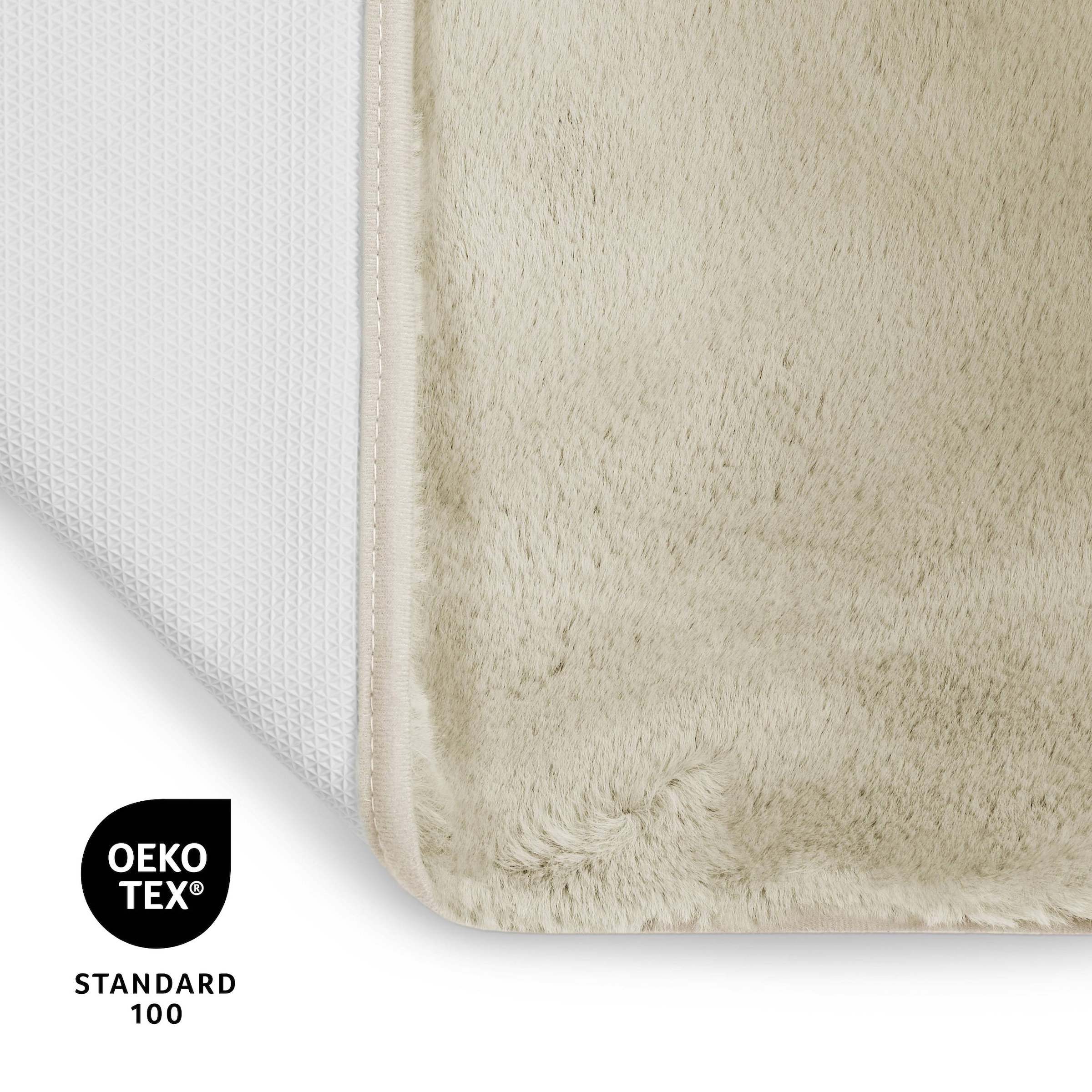 GOODproduct Tapis de bain »Lennja« Höhe 25 mm Badteppich, getuftet, Uni, antirutsch, flauschig  wie Kaninchenfell