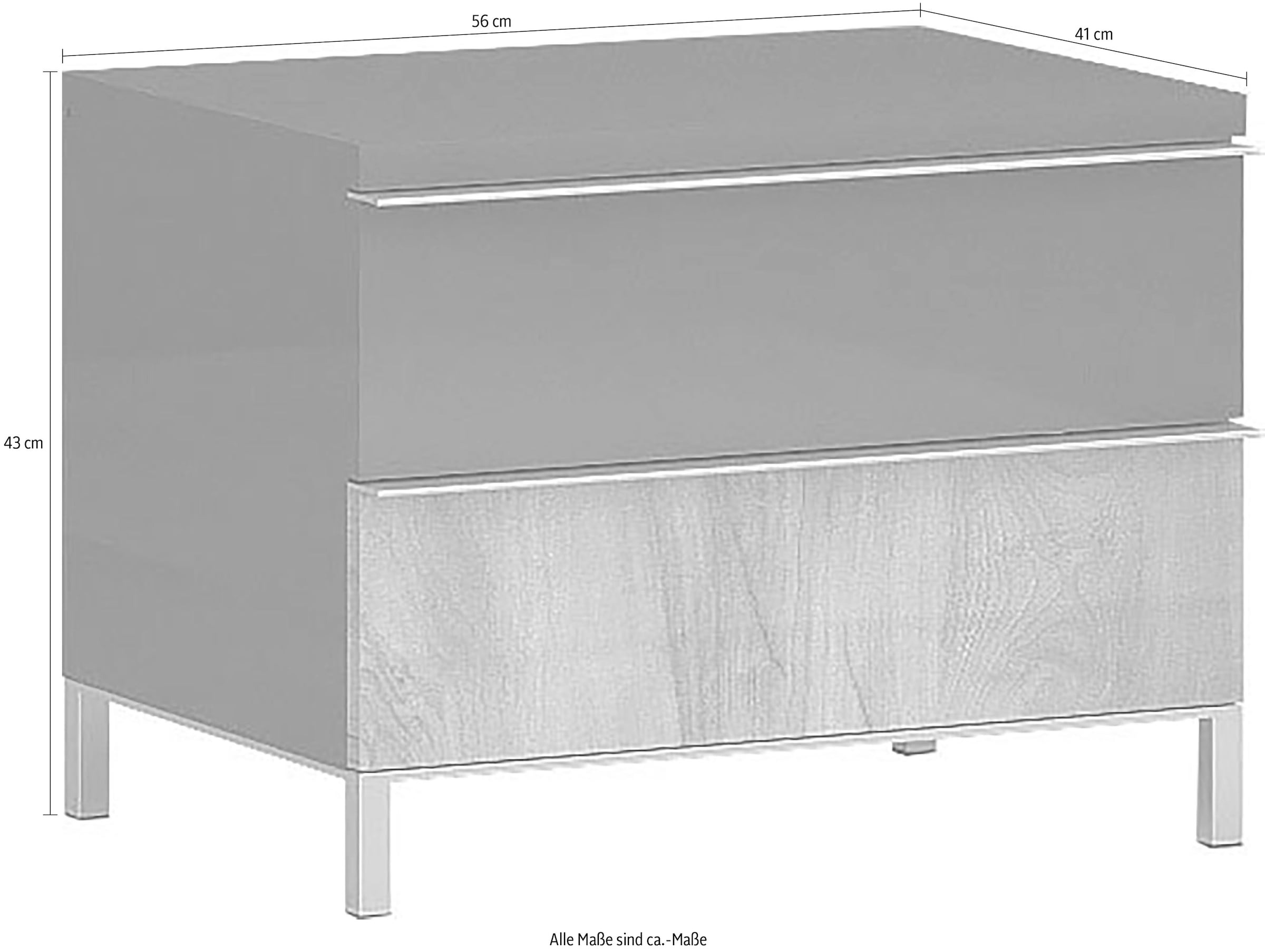 GOODproduct Console de nuit »Onyx, Nachttisch mit 2 oder 3 Schubladen, UV Lackierung Hochglanz« avec fonction Soft-Close, dimensions (L/P/H) 56/41/43 ou 59 cm