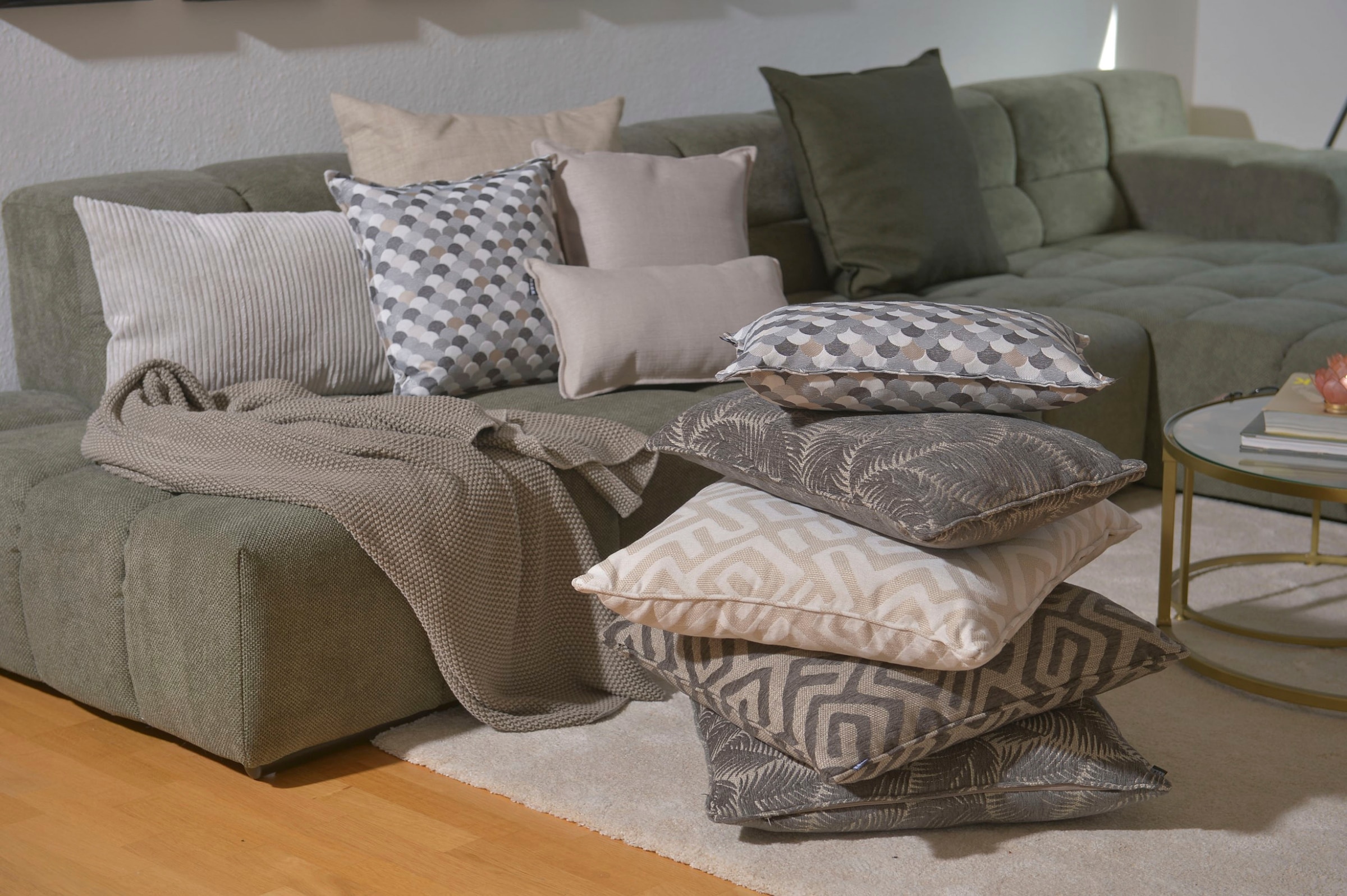 H.O.C.K. Dekokissen »Naira« mit geometrischem Muster, Kissenhülle mit Füllung, 1 Stück