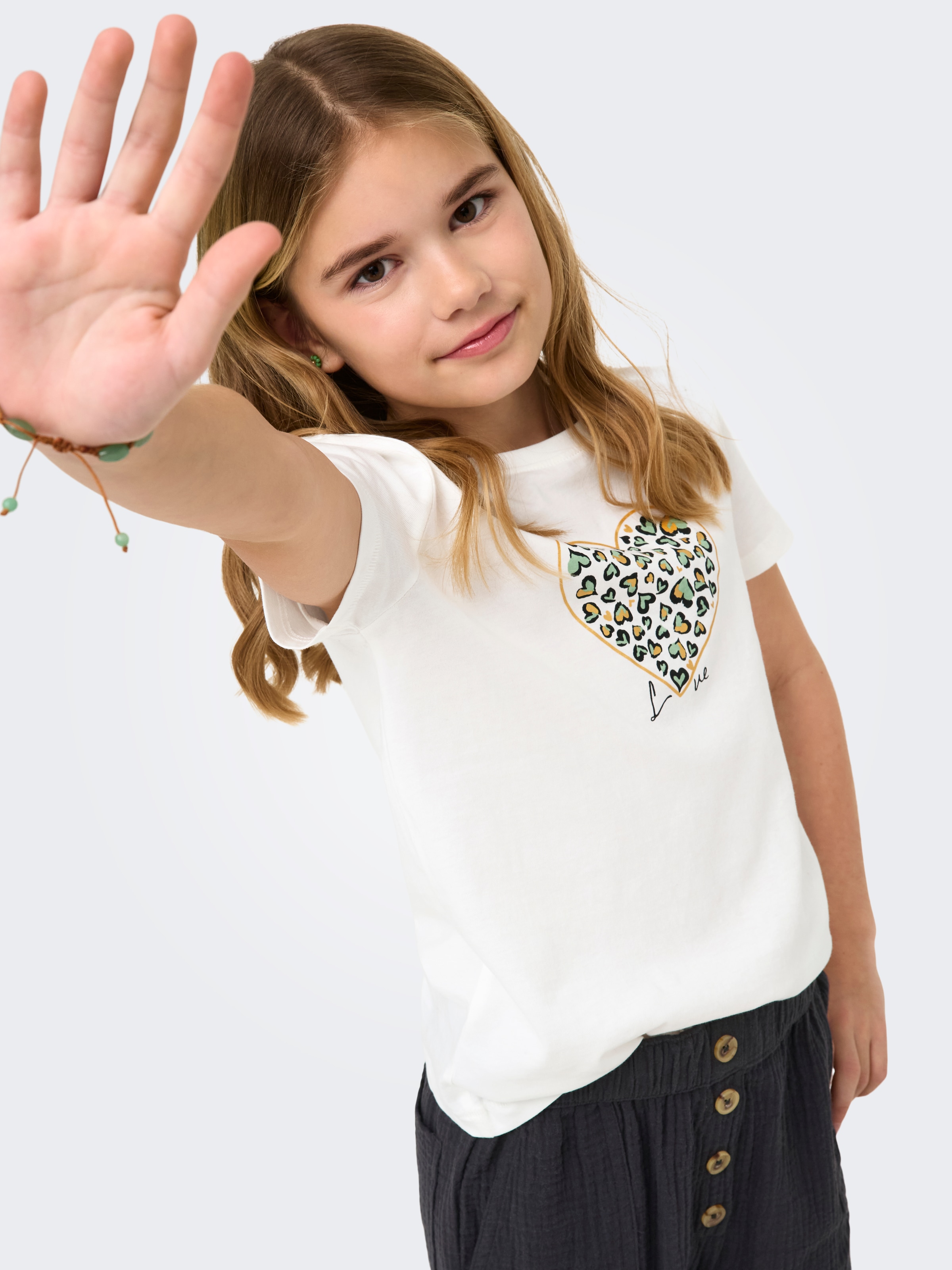 KIDS ONLY T-shirt »KOGLANY-NINA LIFE LOVE S/S TOP FR JRS« avec différents motifs - selon la couleur du body