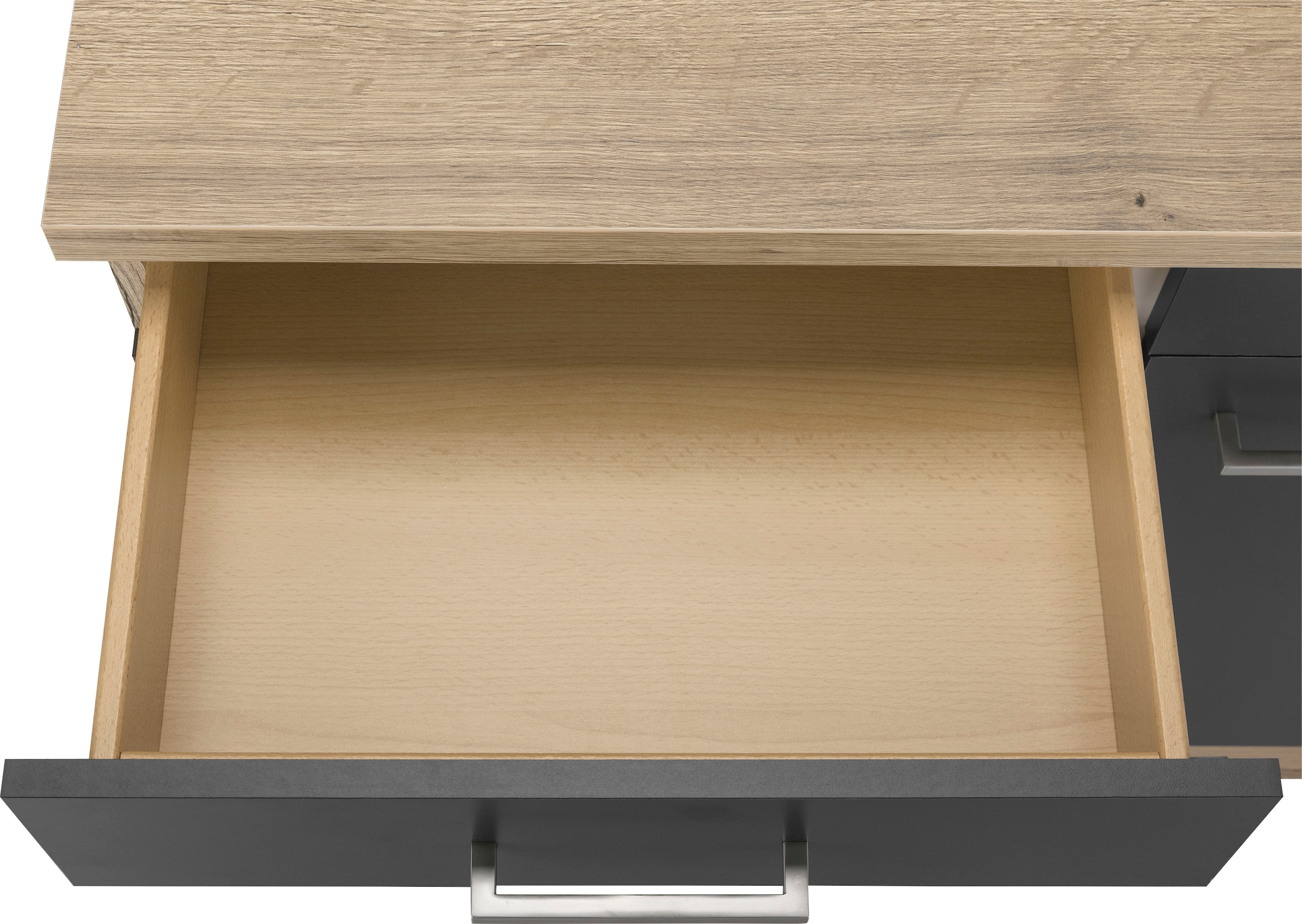 OPTIFIT Armoire basse »Iver« Breite 100 cm, 2 Türen und 2 Schubkästen, mit 38 mm Arbeitsplatte