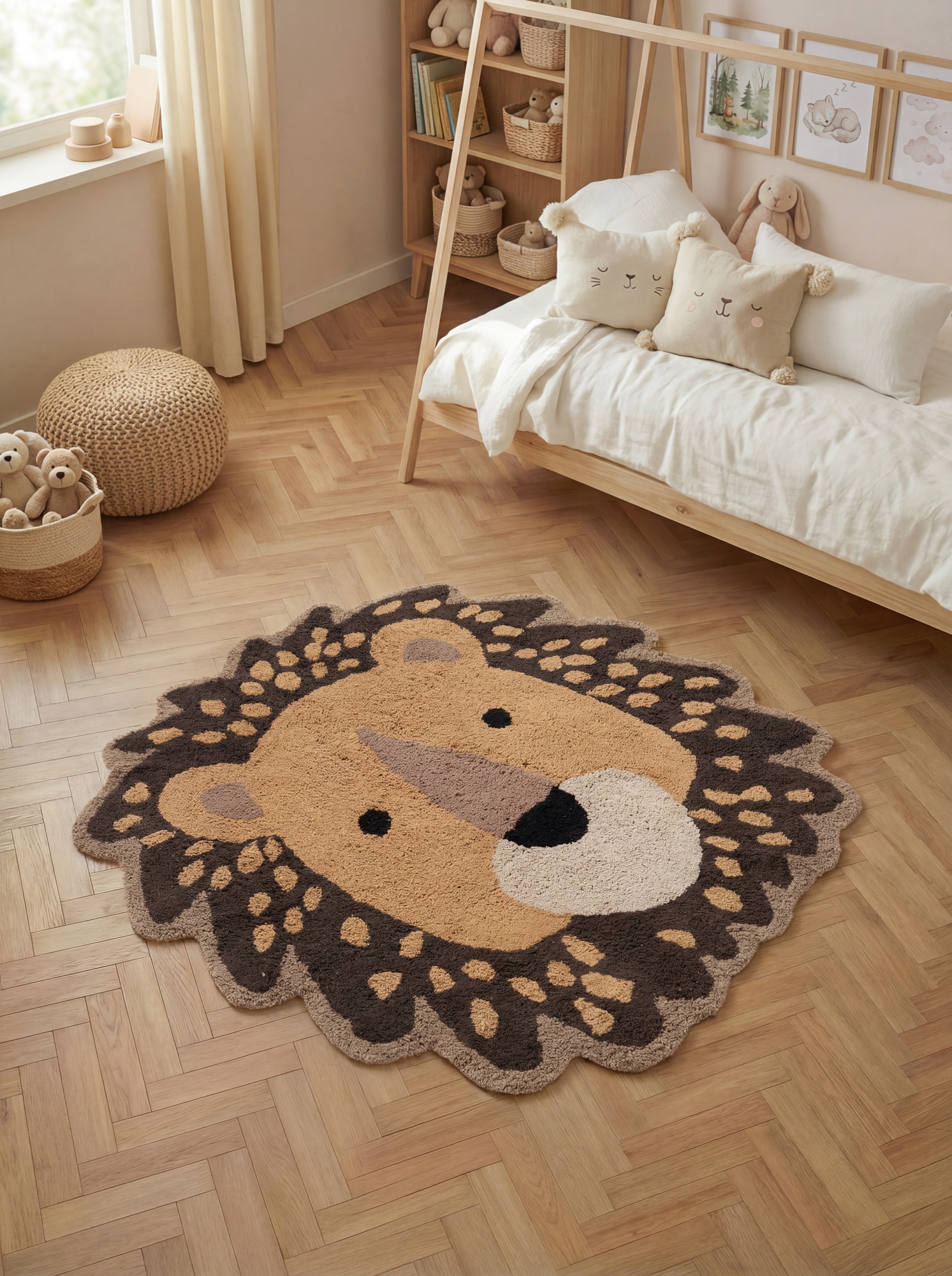 HANSE Home Tapis pour enfants »Roary« Forme de motif 10 mm Höhe lavable, fait main, coton, tapis de jeu antidérapant pour chambre d'enfants