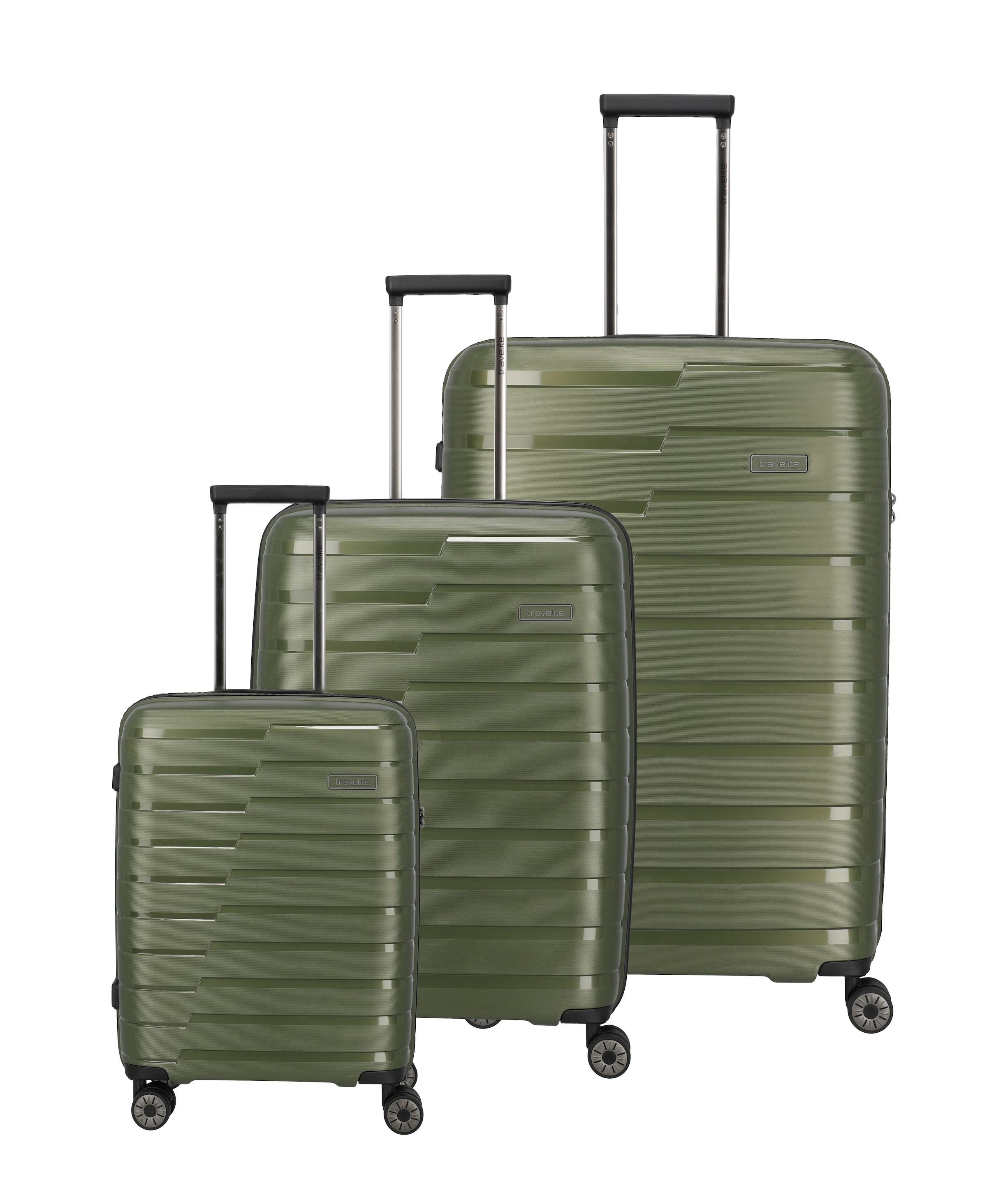 travelite Trolleyset »AIR BASE 3-teilig Reisekoffer Hartschale« mit TSA-Schloss und bruchfester Polypropylen-Schale