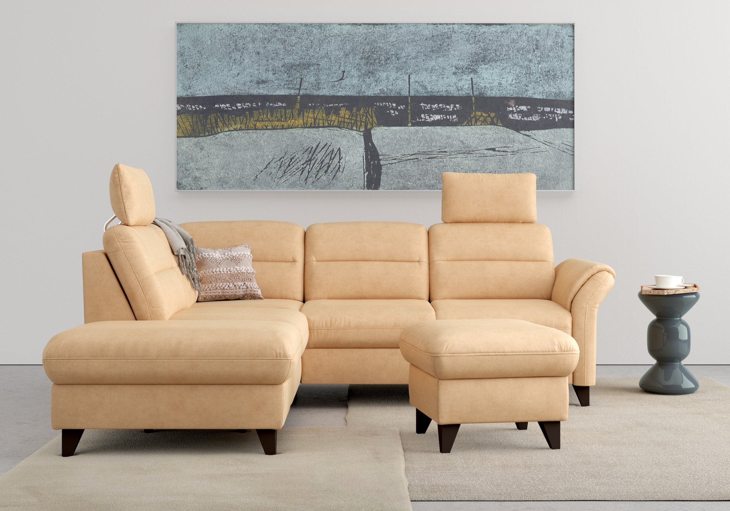 sit&more Canapé d'angle »Mellum L-Form« Federkern, wahlweise mit Bettfunktion, Stauraum und Armteilfunktion