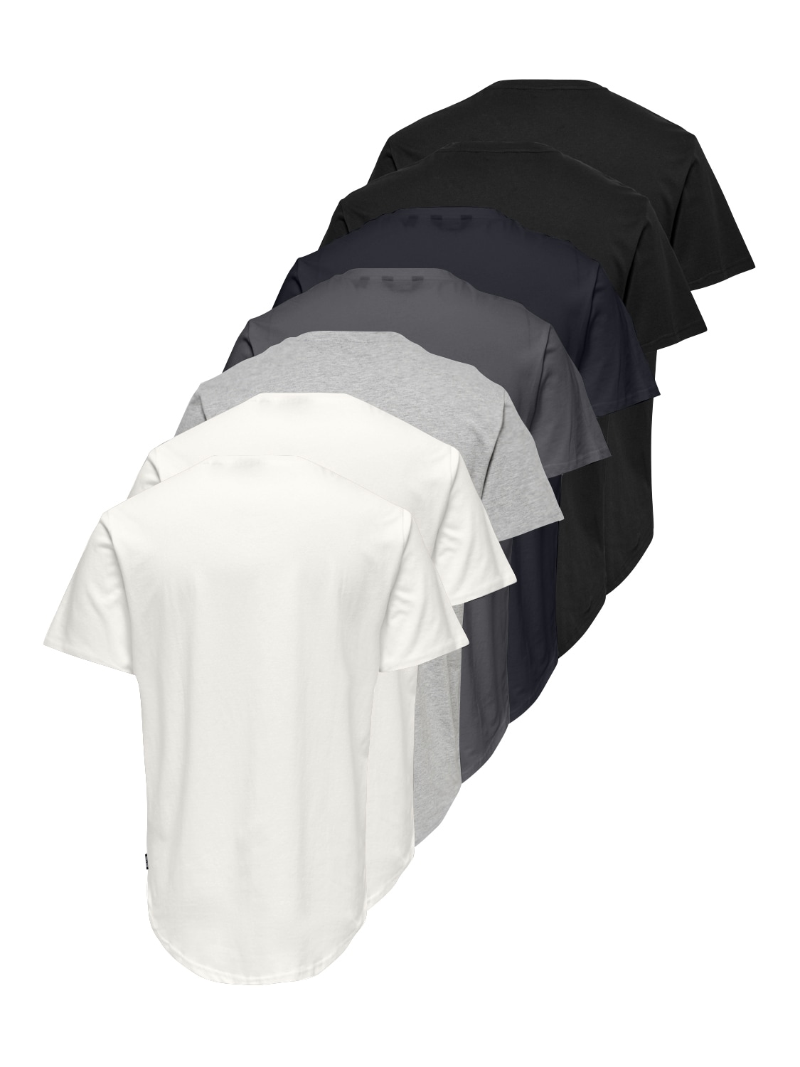 ONLY & SONS Rundhalsshirt »ONSMATT LONGY SS TEE 7-PACK« Packung, 7 tlg. Baumwolle, relaxed fit, lang geschnitten