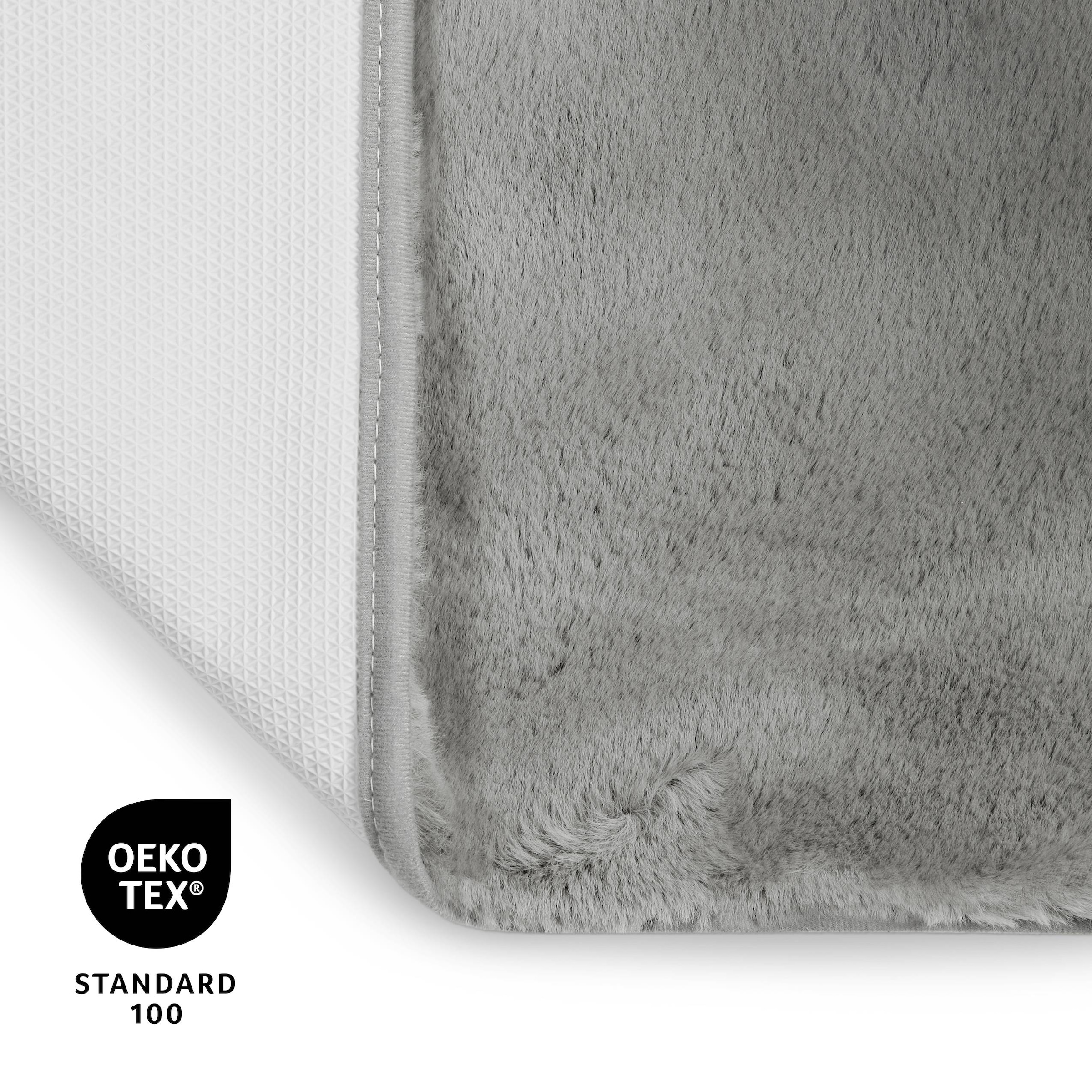 GOODproduct Tapis de bain »Lennja« Höhe 25 mm Badteppich, getuftet, Uni, antirutsch, flauschig  wie Kaninchenfell