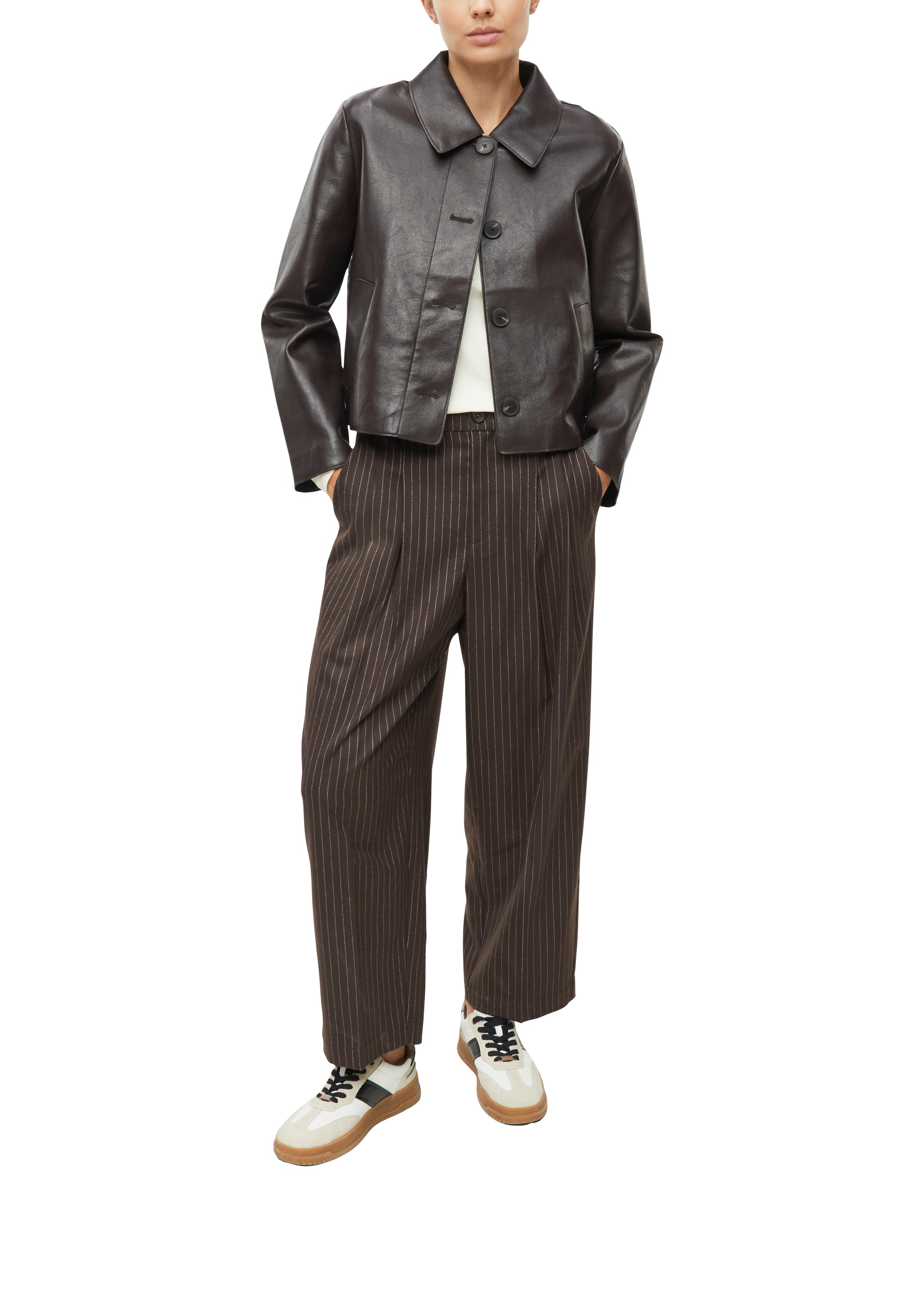 s.Oliver Pantalon à pinces  mit feinen Streifen / Viskose-Strretch
