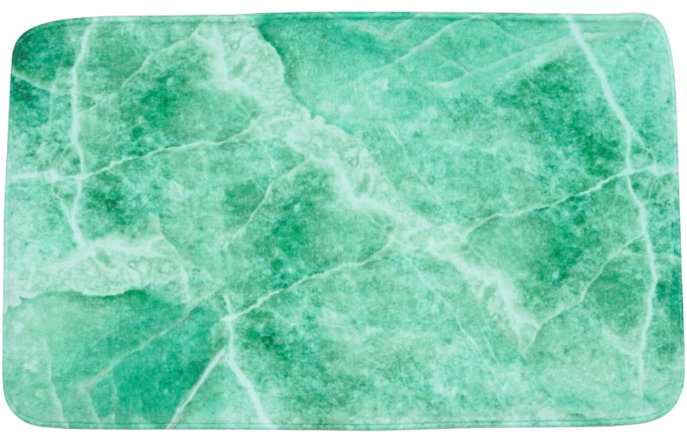 Sanilo Set d'accessoires de salle de bain »Marmor Grün« bestehend aus WC-Sitz, Badteppich und Waschbeckenstöpsel