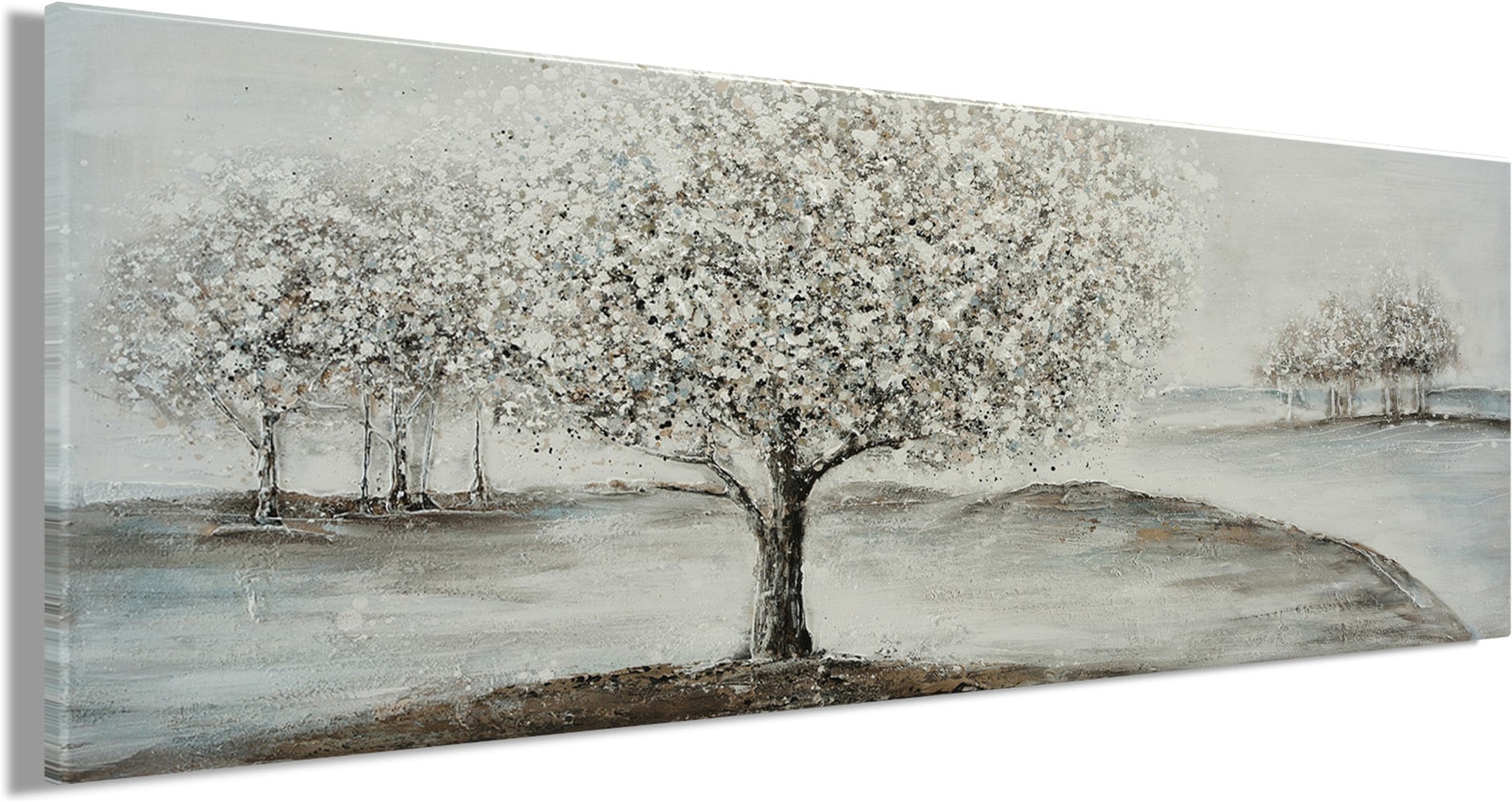 Bönninghoff Peinture à l'huile »handarbeit BÄUME 40x120 cm – Wandbild Kunst Deko modern« Arbre | Images d'arbres | Paysages fabriqué à la main, chaque image est unique