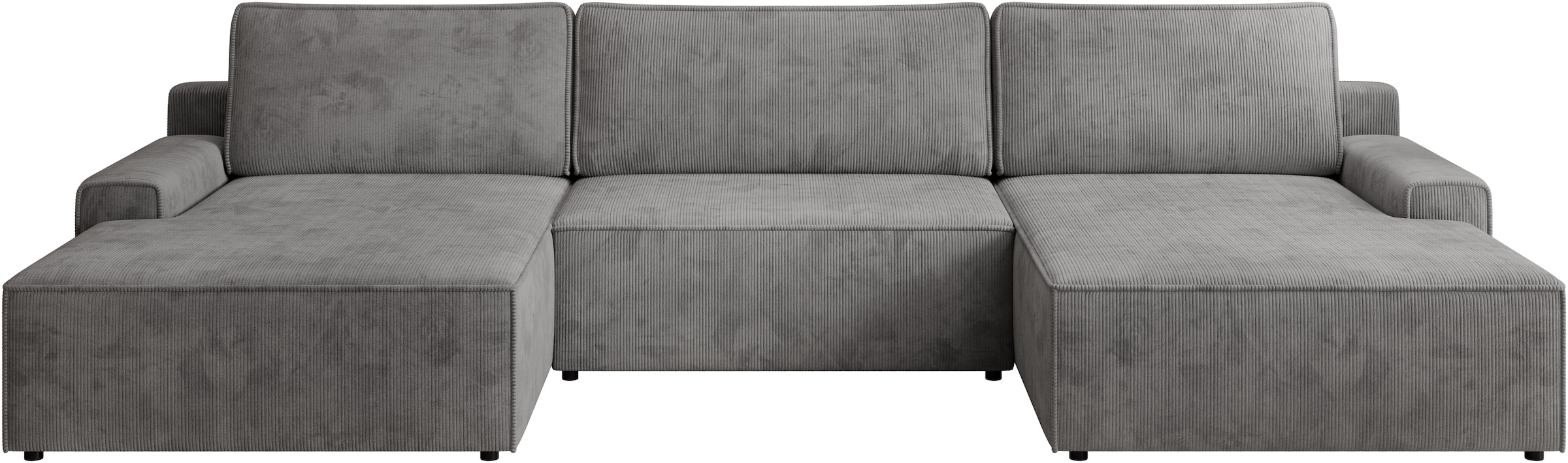 TRENDMANUFAKTUR Paysage de salon »Challenge, Schlafsofa mit Bettkasten, Couch in U-Form, Breite 333 cm« canapé XXL avec coffre et fonction lit, aussi en tissu velours côtelé tendance