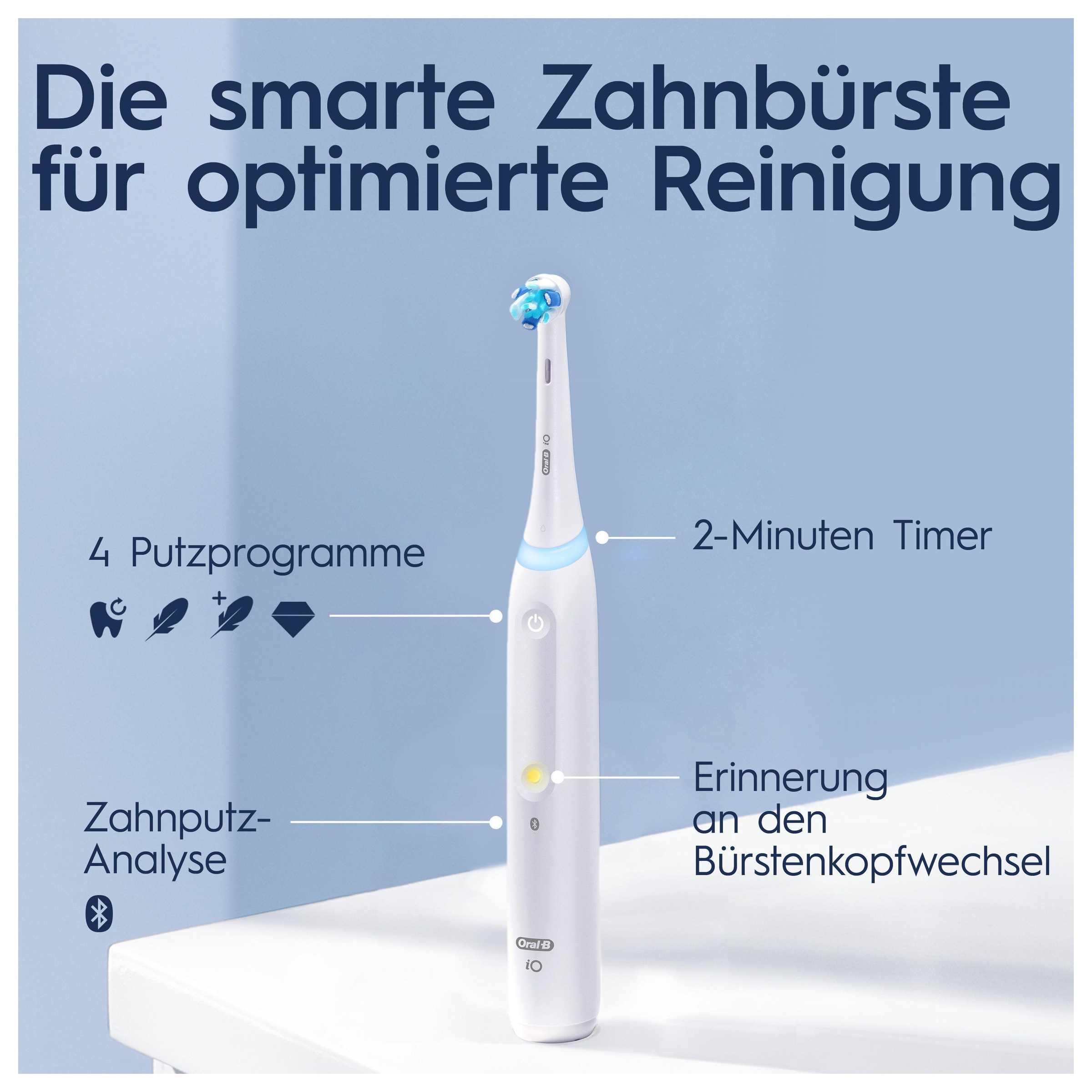 Oral-B Brosse à dents électrique »iO 4« 1 cuis Aufsteckbürsten mit Magnet-Technologie, 4 Putzmodi, Reiseetui