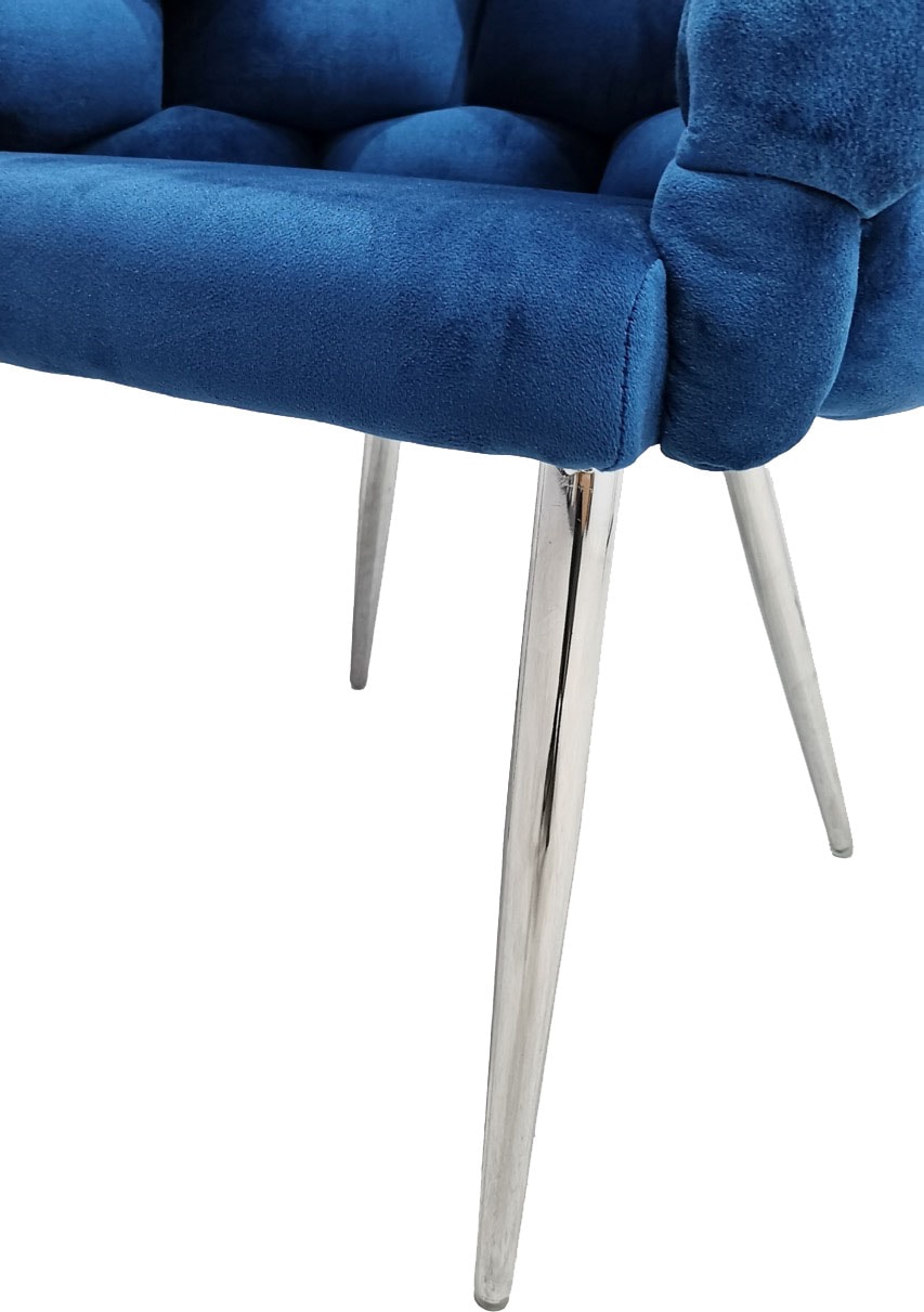 Kayoom Chaise rembourrée »Stuhl Grace 125 2er-Set, Gestell aus Eisen, bequem gepolstert« (Set) 2 cuisGraziöses Design, absolutes Eye-Catcher, geflochtener Rücken