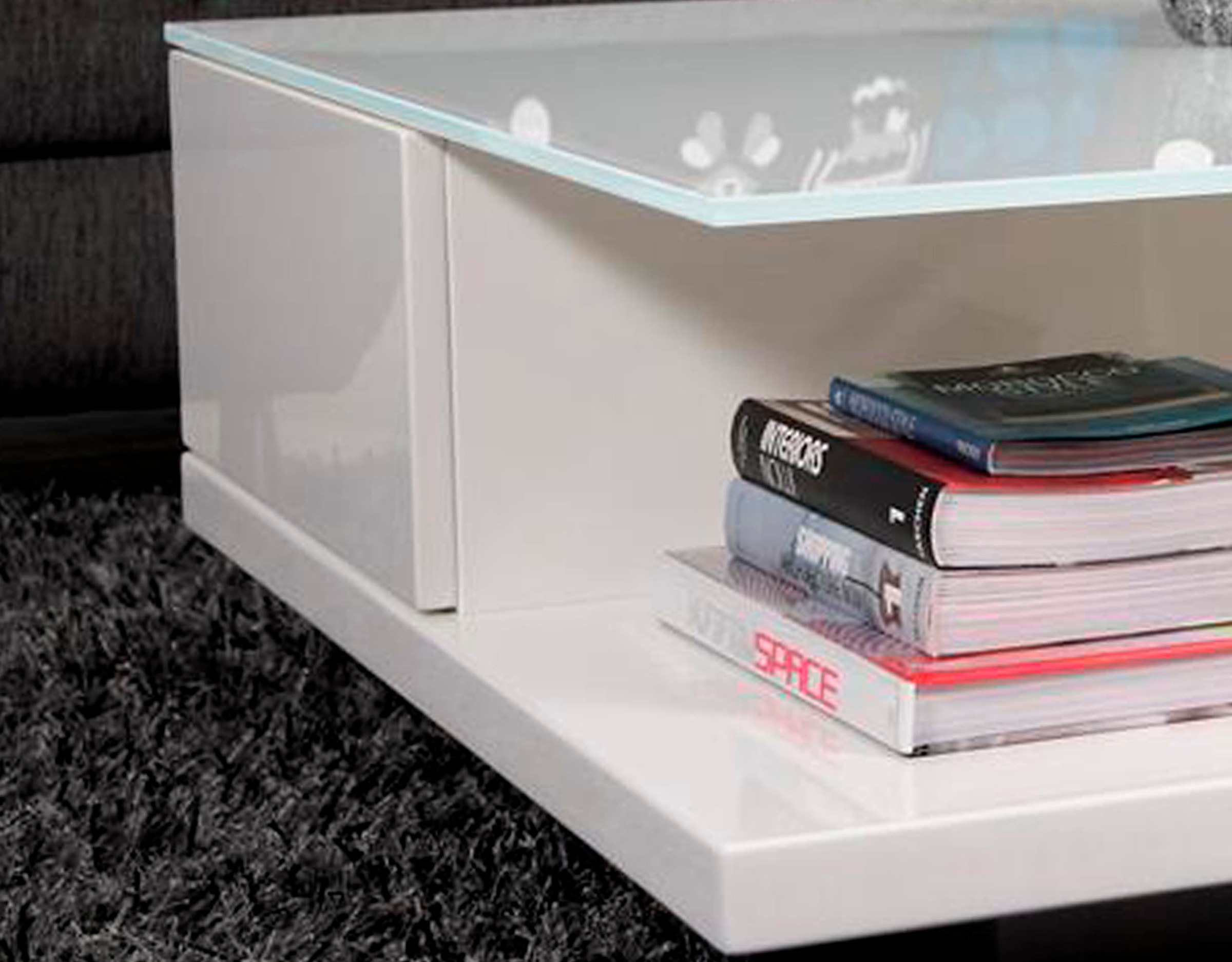 SalesFever Couchtisch »im minimalistischen Stil« Kristallklare Tischplatte aus gehärtetem Glas