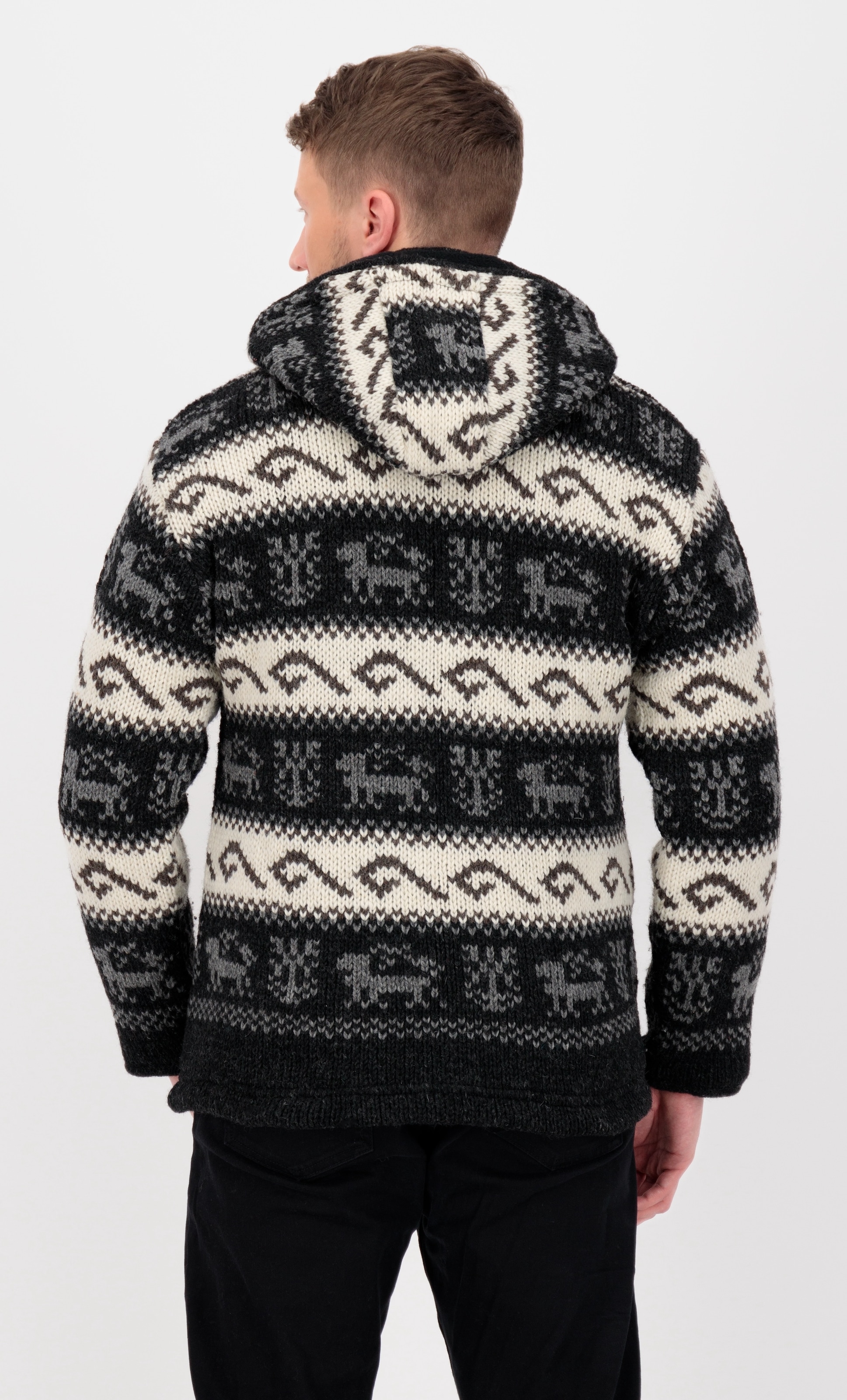DEPROC Active Strickfleecejacke »LHOTSE MEN« mit Kapuze mit Kapuze und weichem Fleece gefüttert