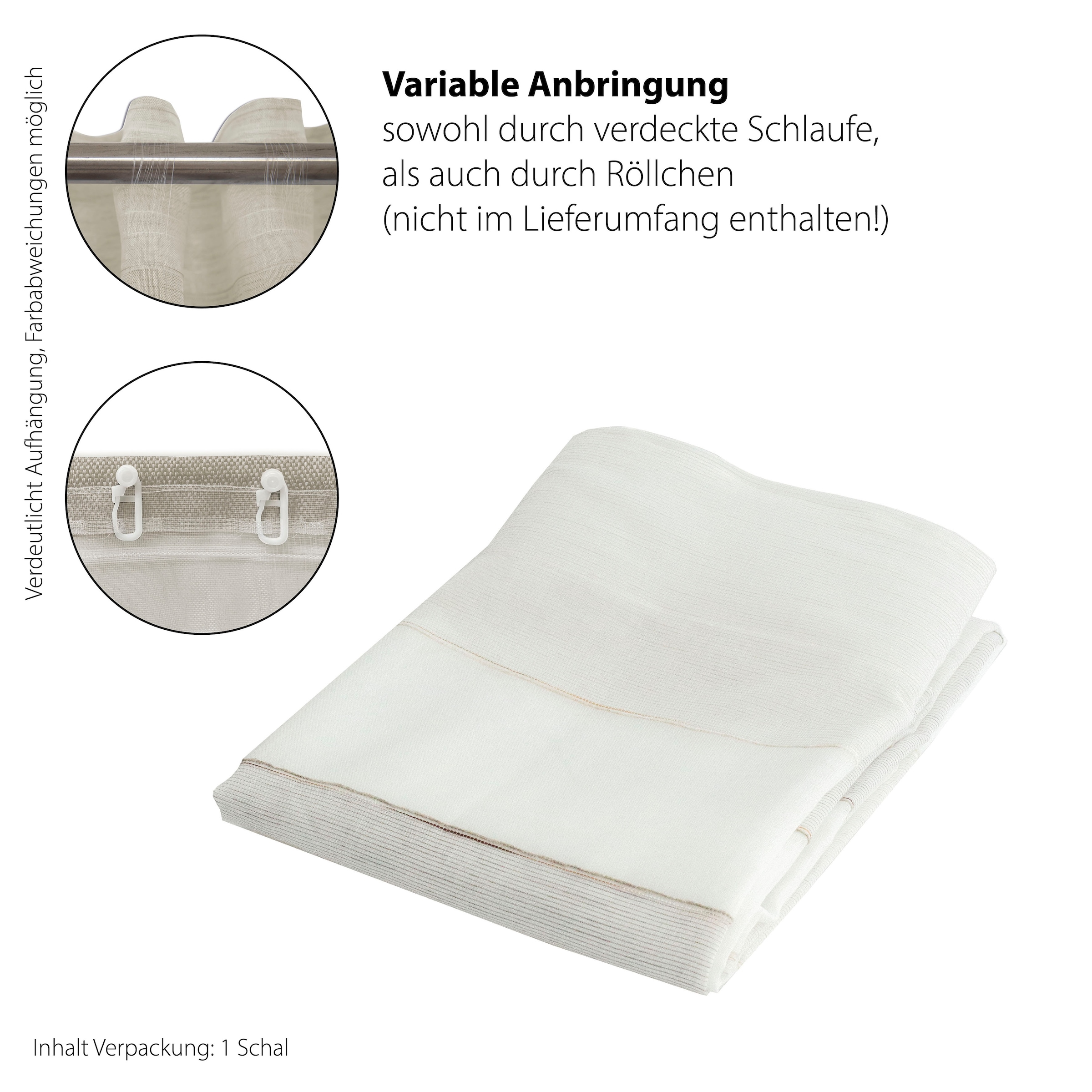 HOMING Vorhang »Kiran« verdeckte Schlaufen 1 Stk. tlg. Fertigschal Kiran