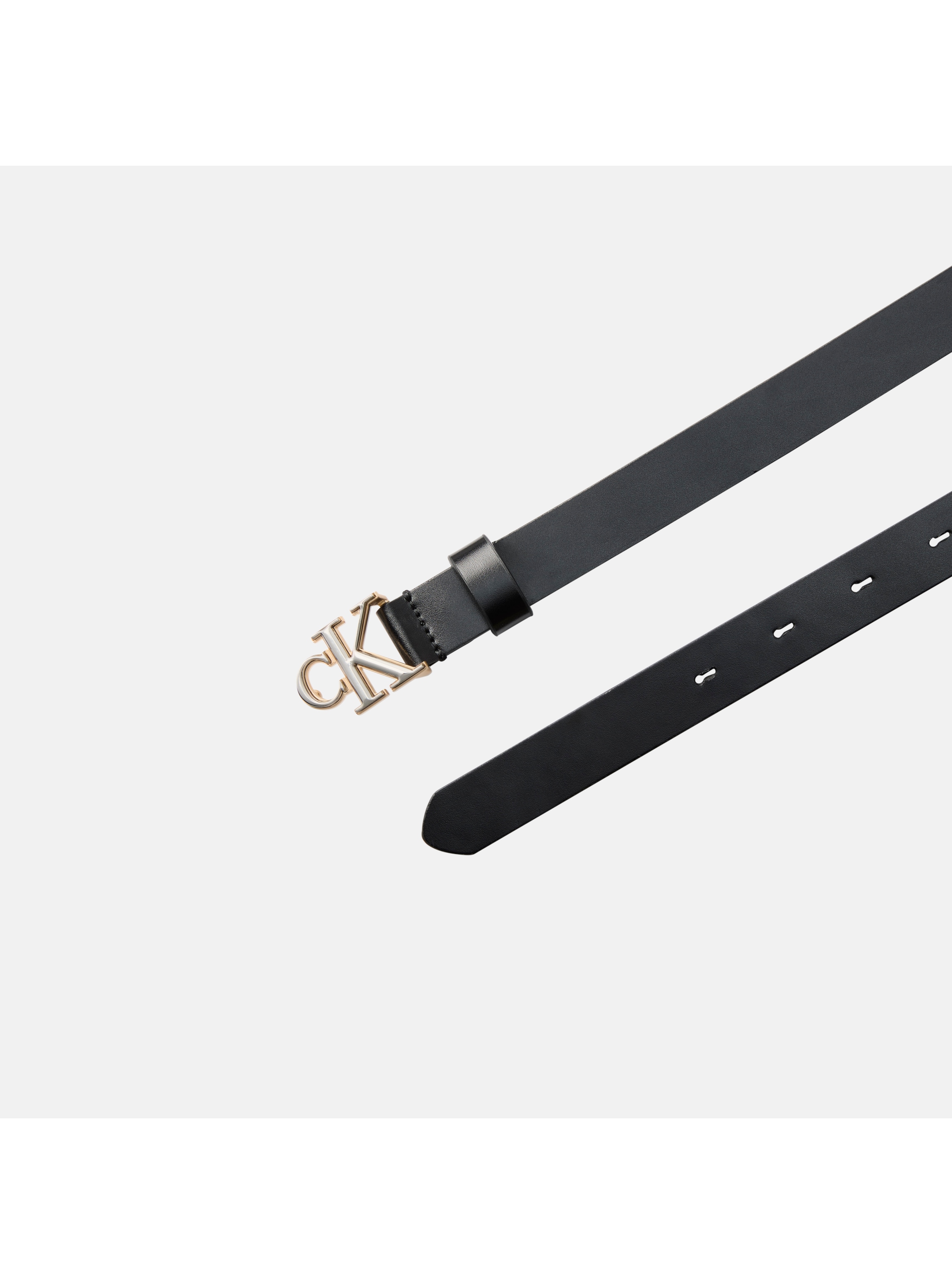 Calvin Klein Ceinture en cuir »ROUND CK 2COLOR BUCKLE SMOOTH 25« Coupe régulière et taille ajustable