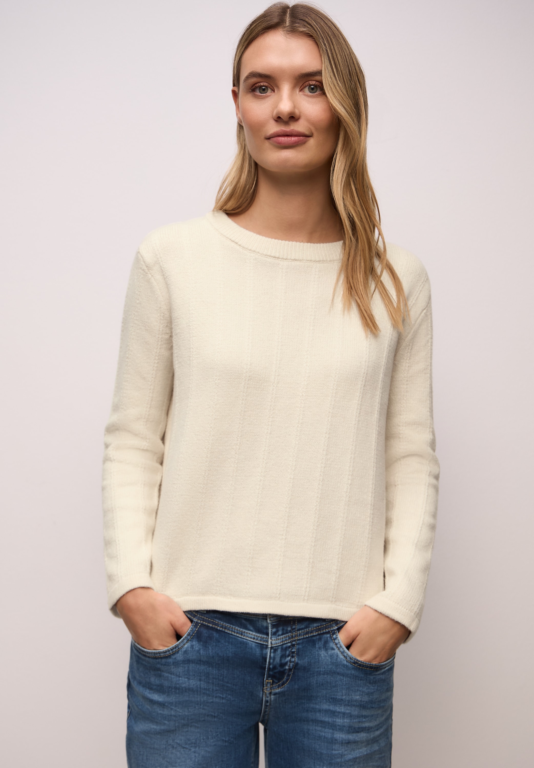 STREET ONE Pull en tricot mit Rundhals, strukturiert