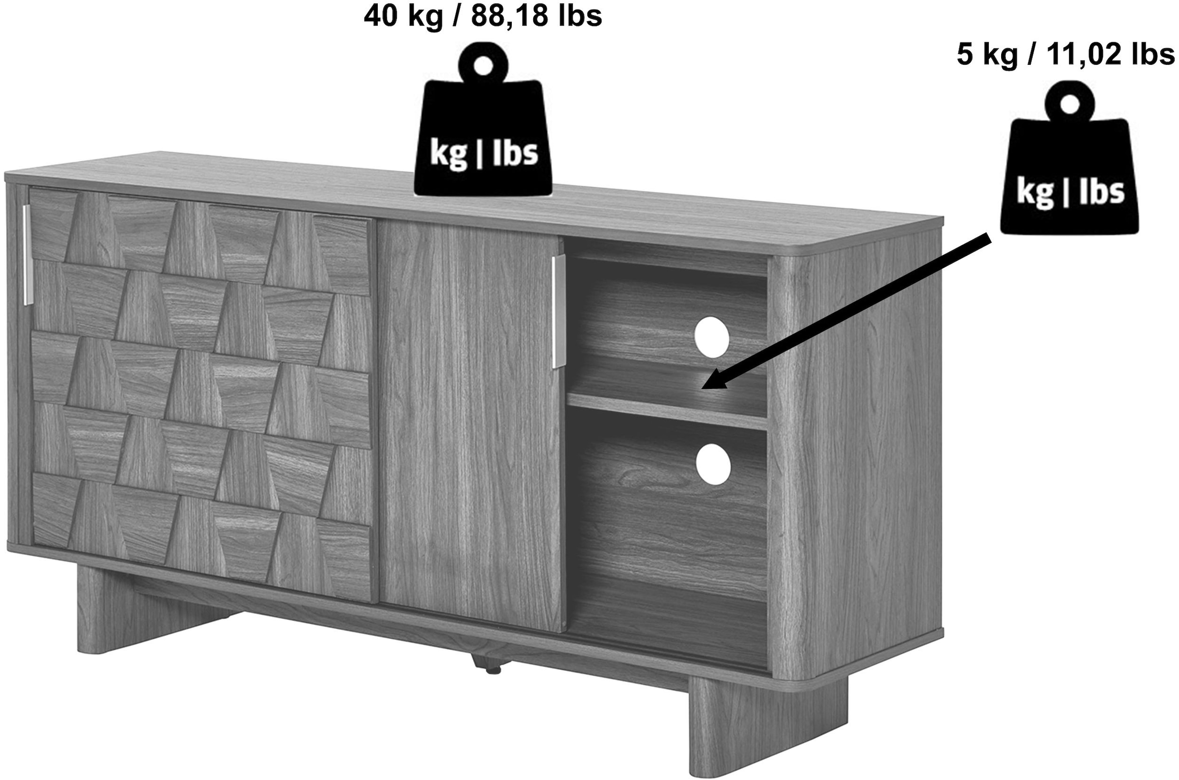 Jahnke Sideboard »CHESS SB 150« 1 Stk. tlg. Sideboard, 2 Schiebetüren, Breite ca. 150 cm