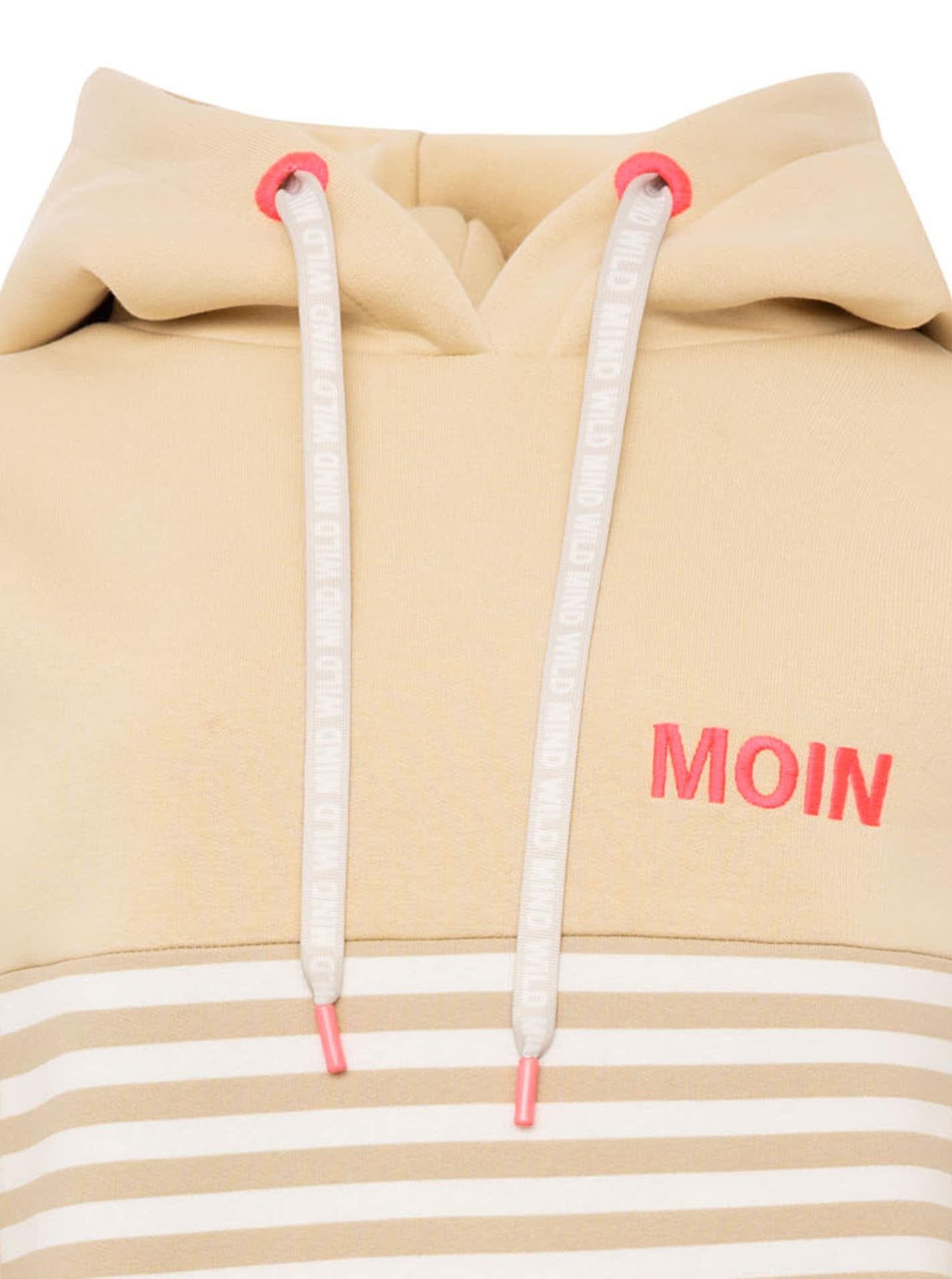 Zwillingsherz Hoodie »"Moin Streifen"«, Stickerei, Kapuze mit bedruckter Kordel, gestreift
