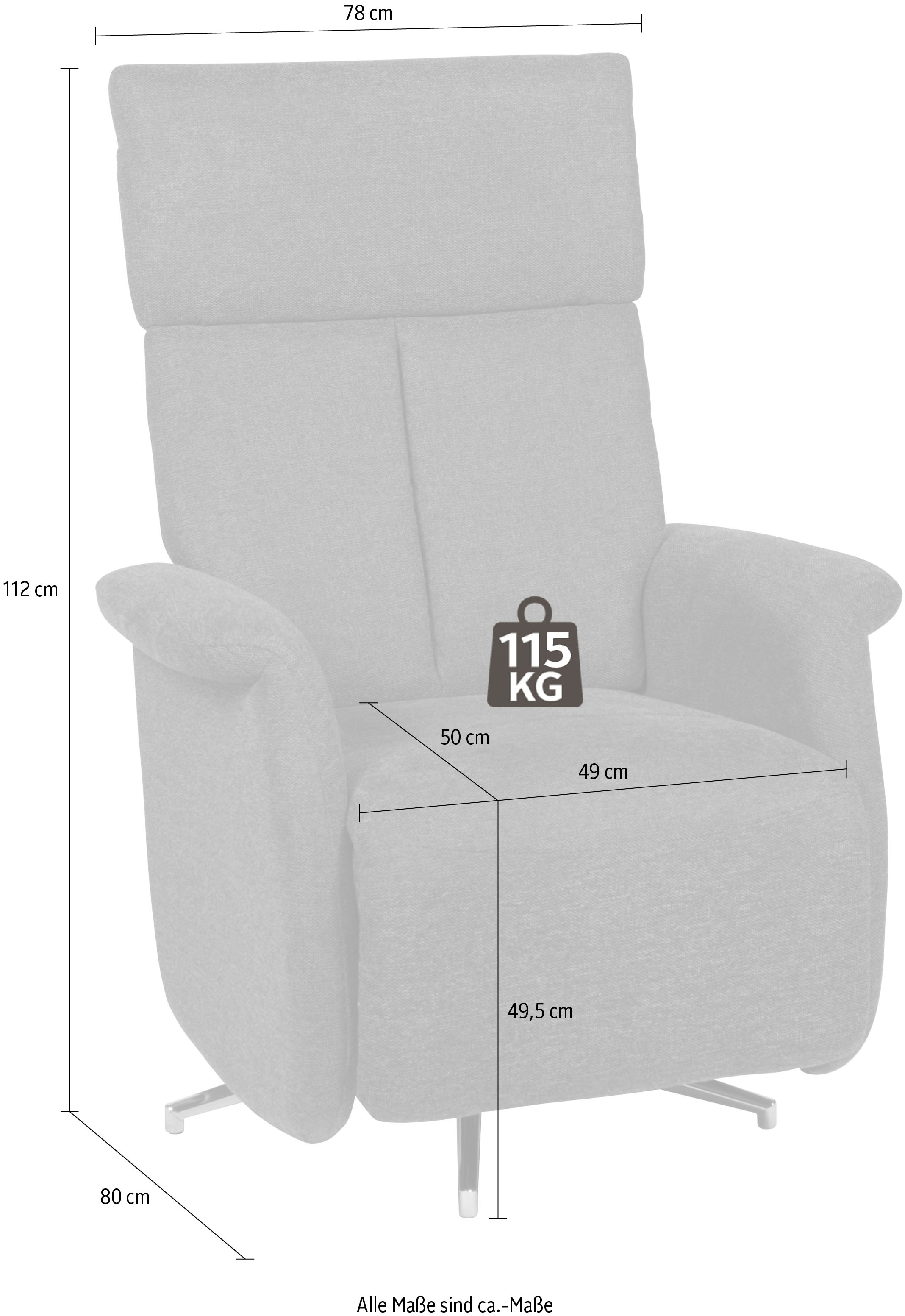Duo Collection TV-Sessel »Thompson mit stufenloser Einstellung der Rückenlehne, Relaxfunktion« und Taschenfederkern mit Stahlwellenunterfederung, 360 Grad drehbar