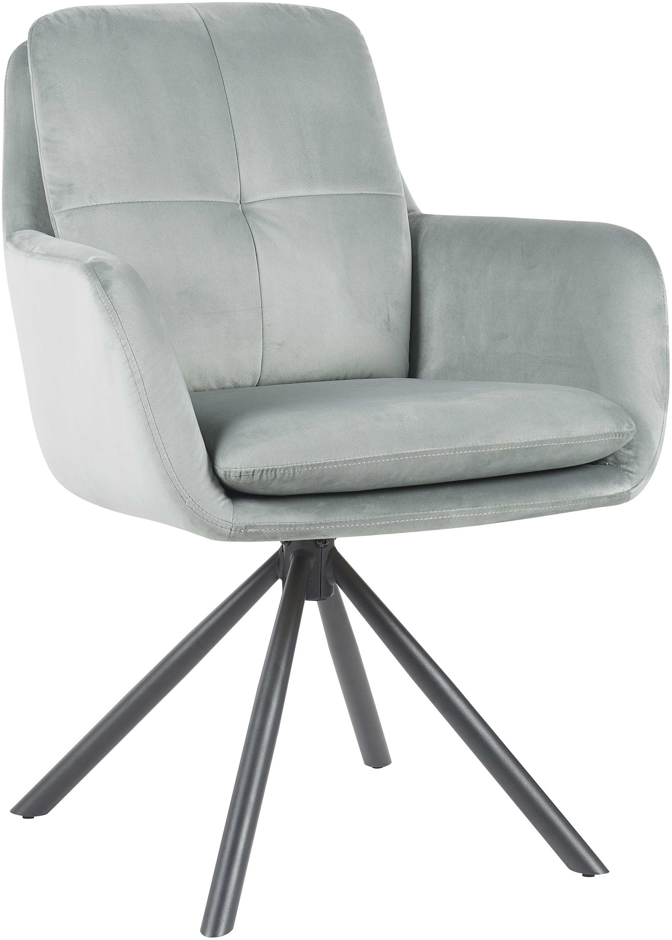 HELA Chaise avec accoudoirs »PARMA« (Ensemble) 2 cuis2er Pack, 360° drehbar, 4-Fuss, Kissenoptik, Samtvelour, Armlehnen