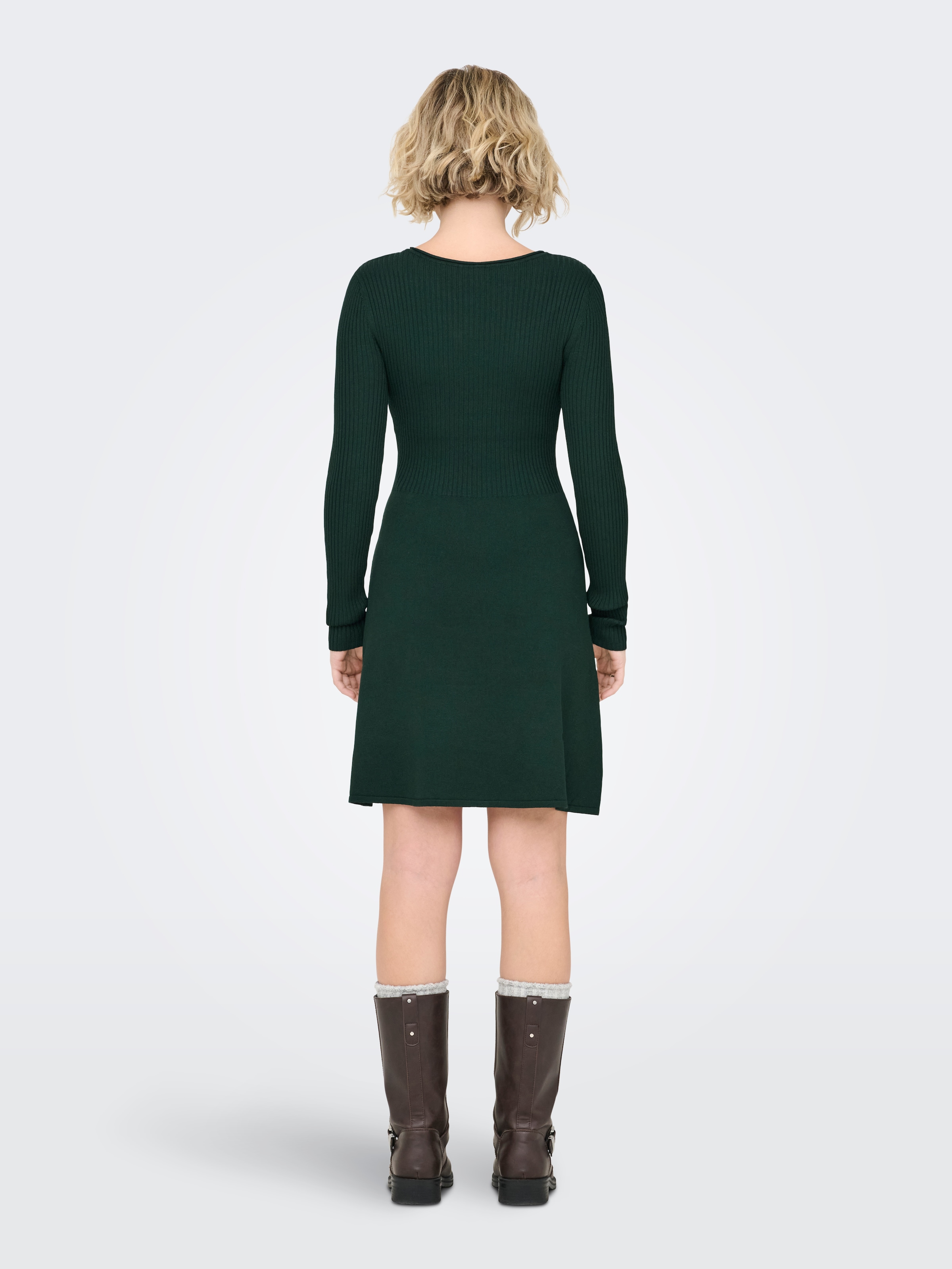 ONLY Minikleid »ONLMISTY LIFE  LS O-NECK RIB DRES EX KNT« Viskosemischung, regular fit, Rundhals