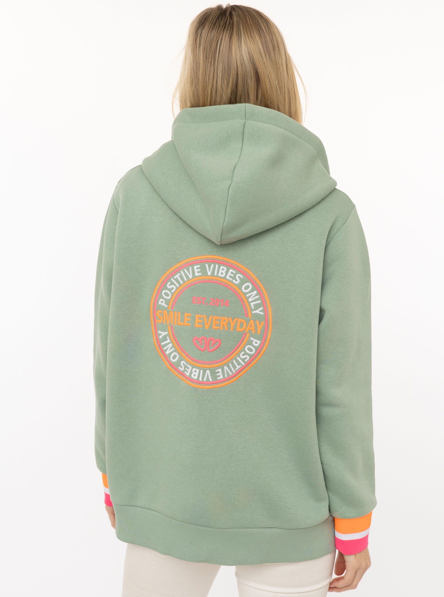 Zwillingsherz Kapuzensweatjacke »"Smile Everyday ZH"« Kapuze, Taschen,  Langarm, Stickerei, Reissverschluss