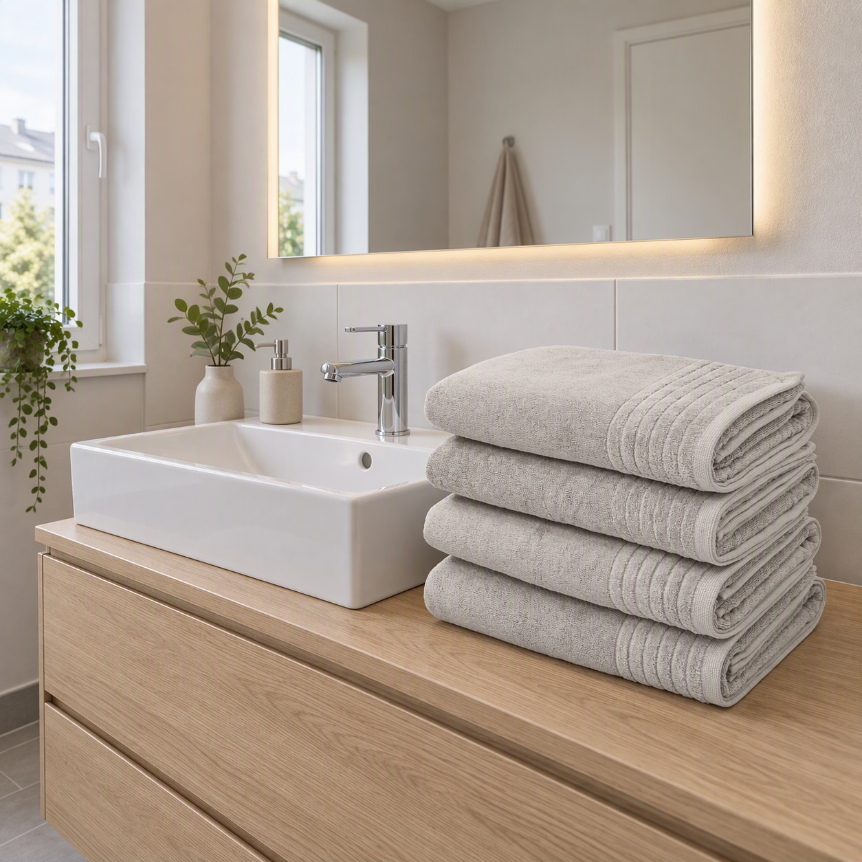 GOODproduct Serviettes de douche »Sanremo Premium, Premium Handtücher, 600 gr/m², 70x140cm« avec bordure, moelleux et doux, qualité épaisse, garantie 5 ans