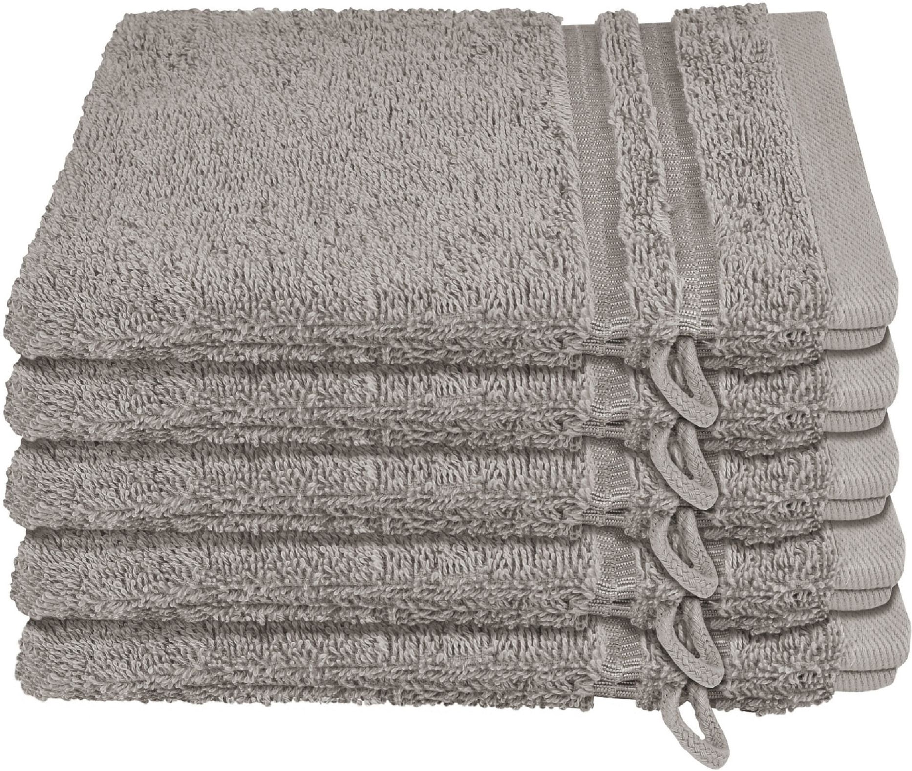 Schiesser Gant de toilette »Milano Waschhandschuh-Set aus weicher Baumwolle in Frottier-Qualität« avec bordure tissée